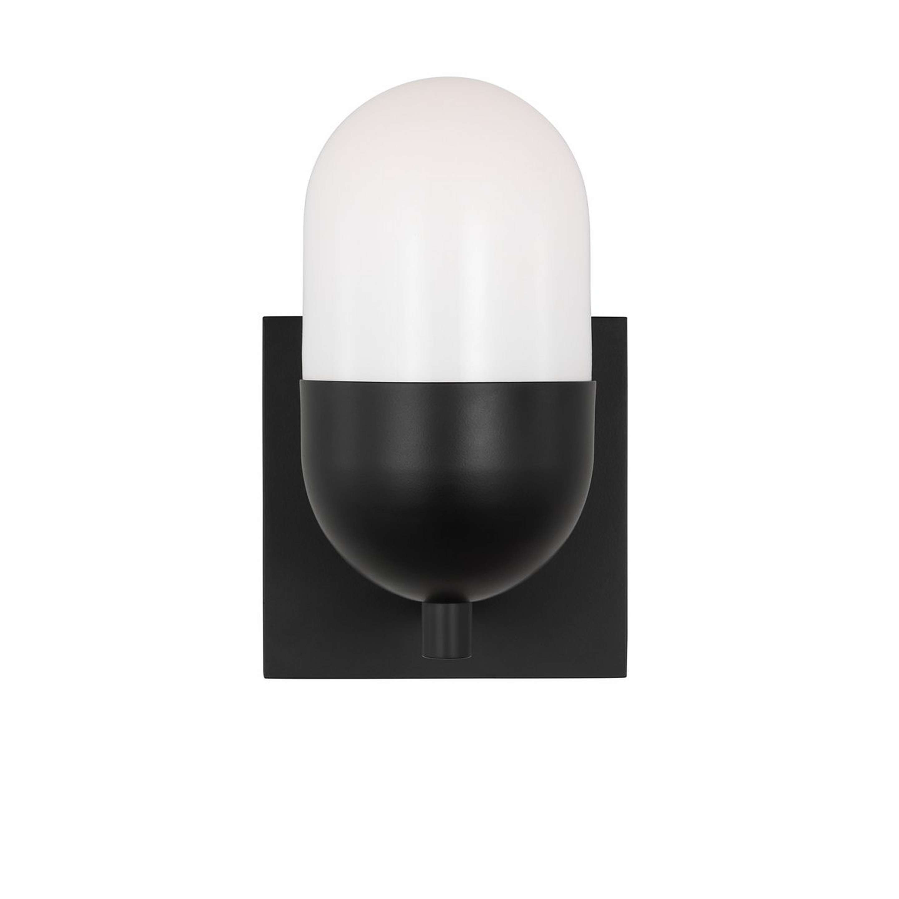 A Foster Bath Sconce with Black / Milk Glass color