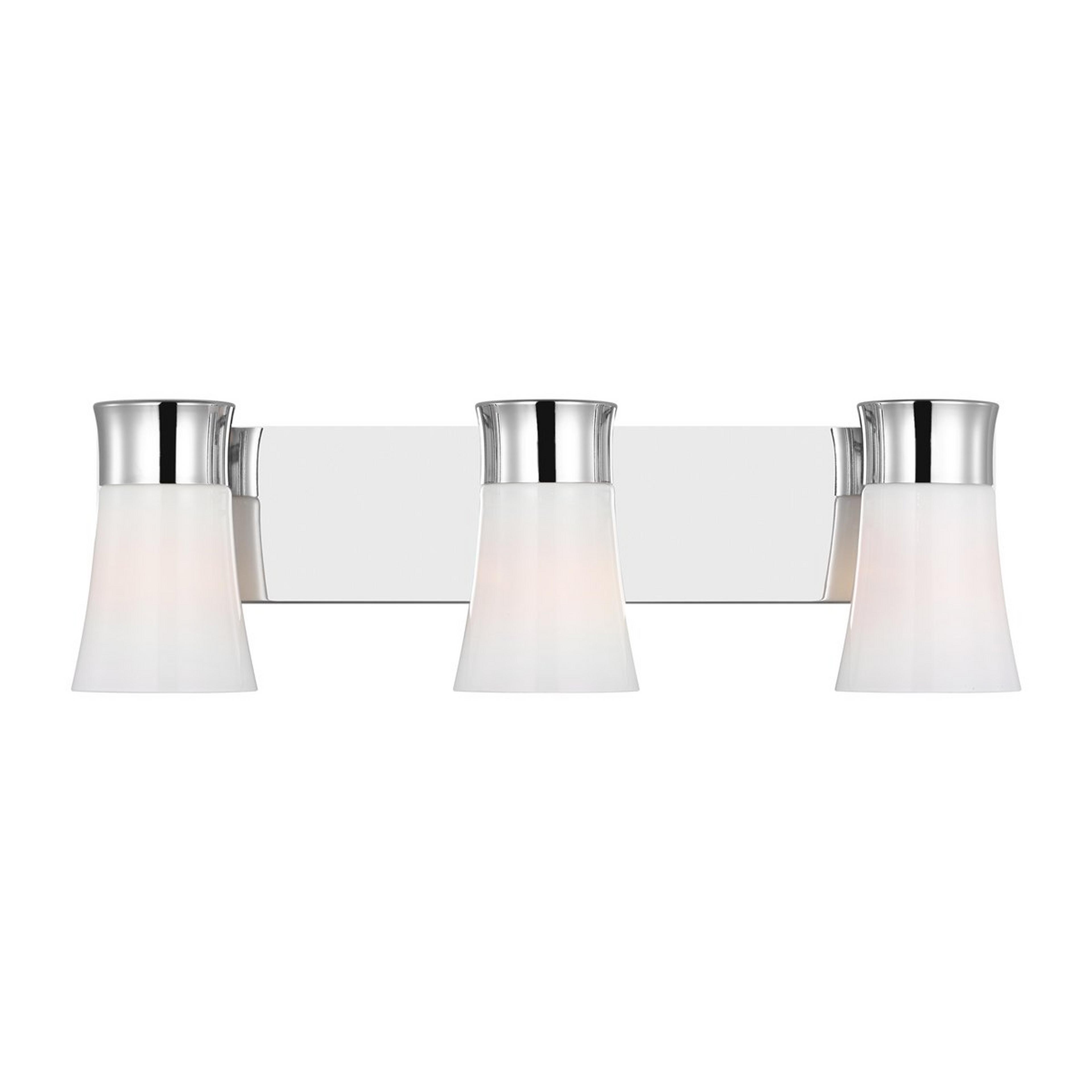 A Roy Vanity Light - 3 Light with Chrome / Opal Glass color