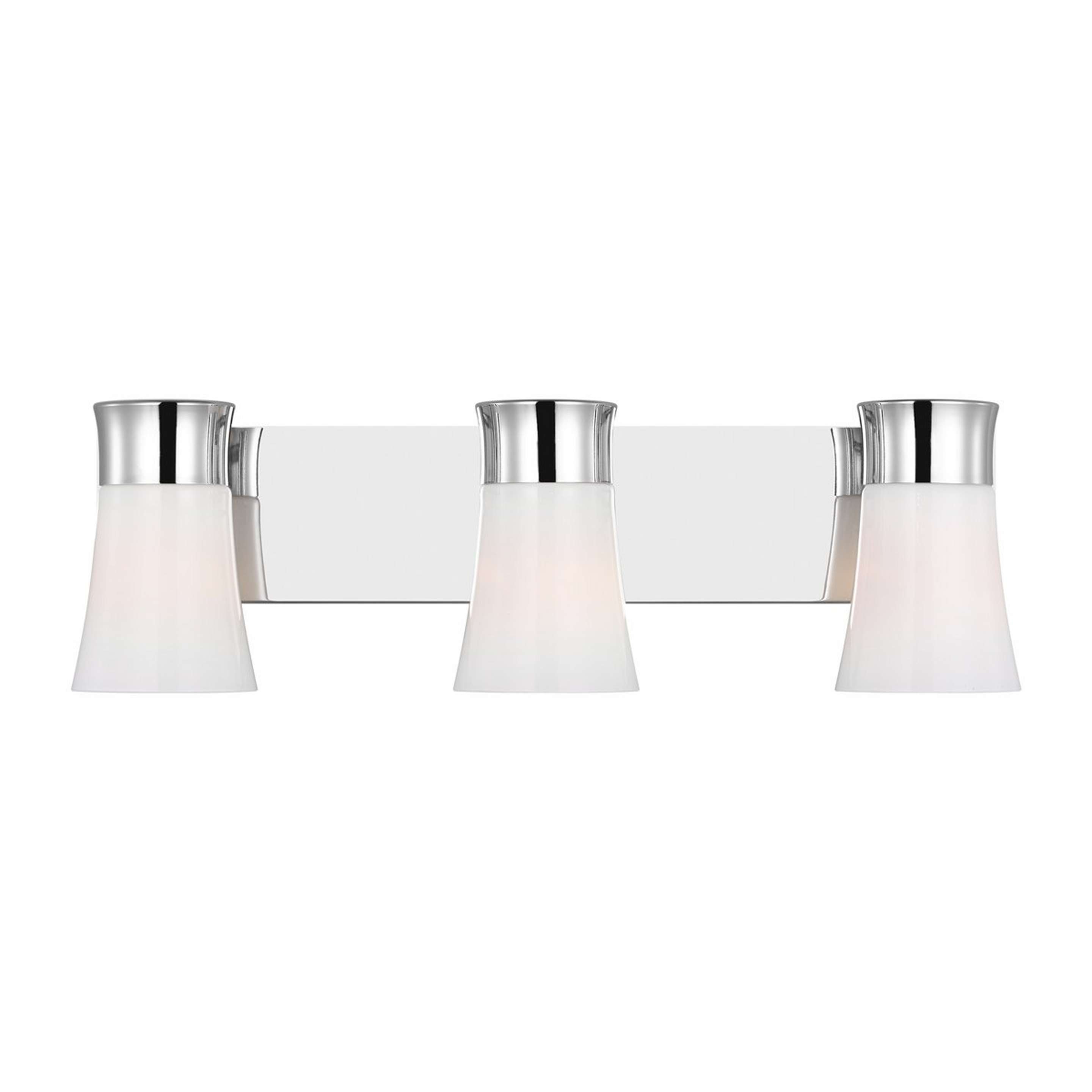A Roy Vanity Light - 3 Light with Chrome / Opal Glass color