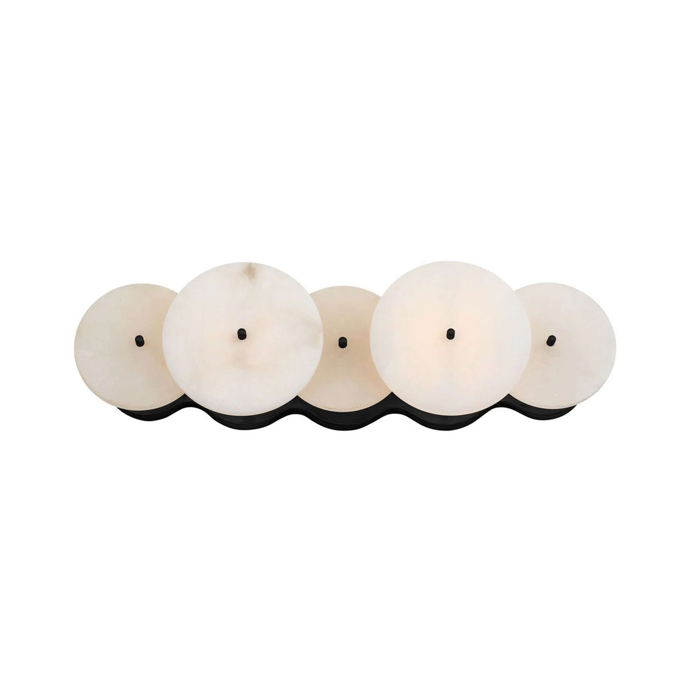 A Lumovas Vanity Light - 2 Light with Matte Black / Alabaster Discs color