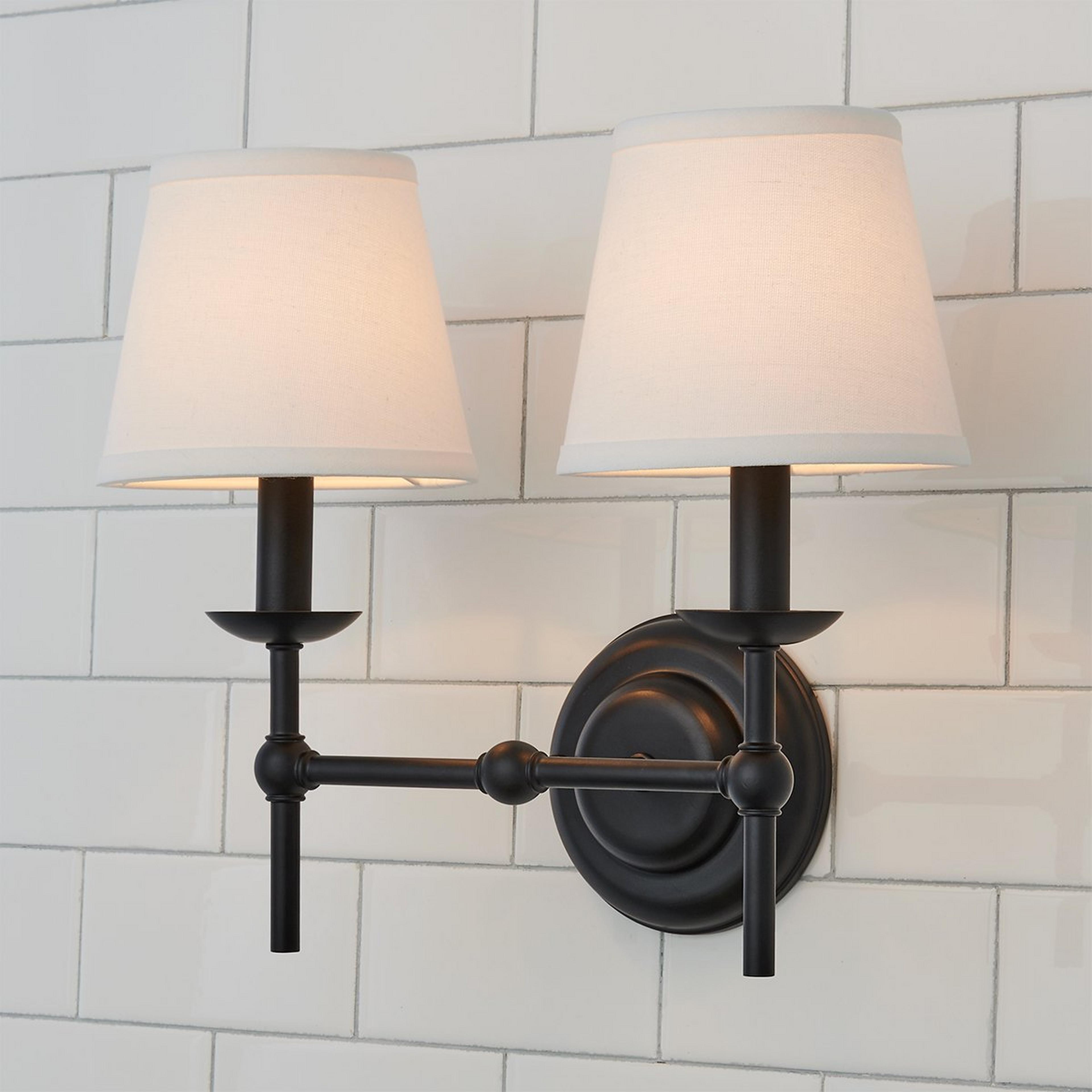 A Erin & Ben Co. Watkins Vanity Light - 2 Light with Matte Black color