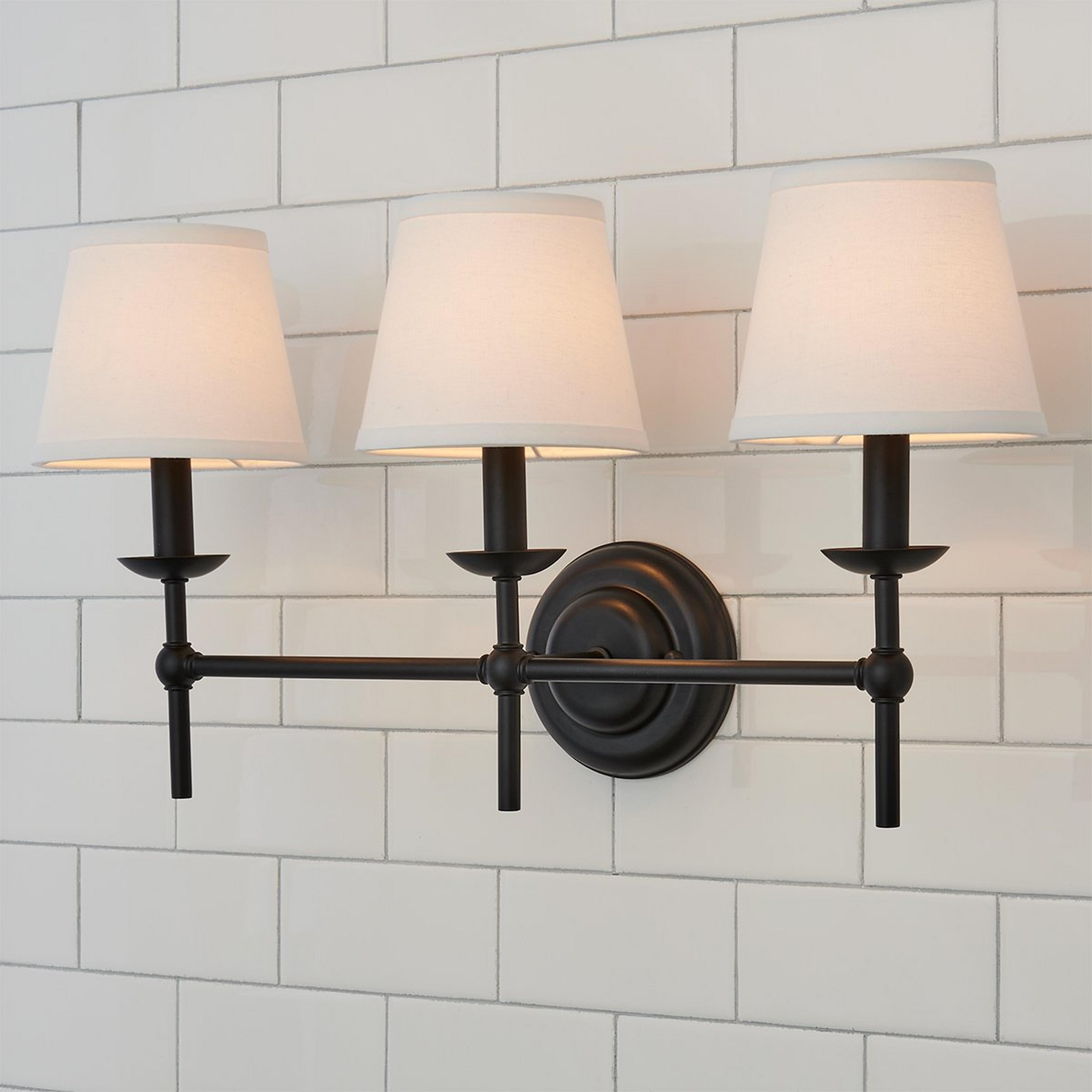 A Erin & Ben Co. Watkins Vanity Light - 3 Light with Matte Black color