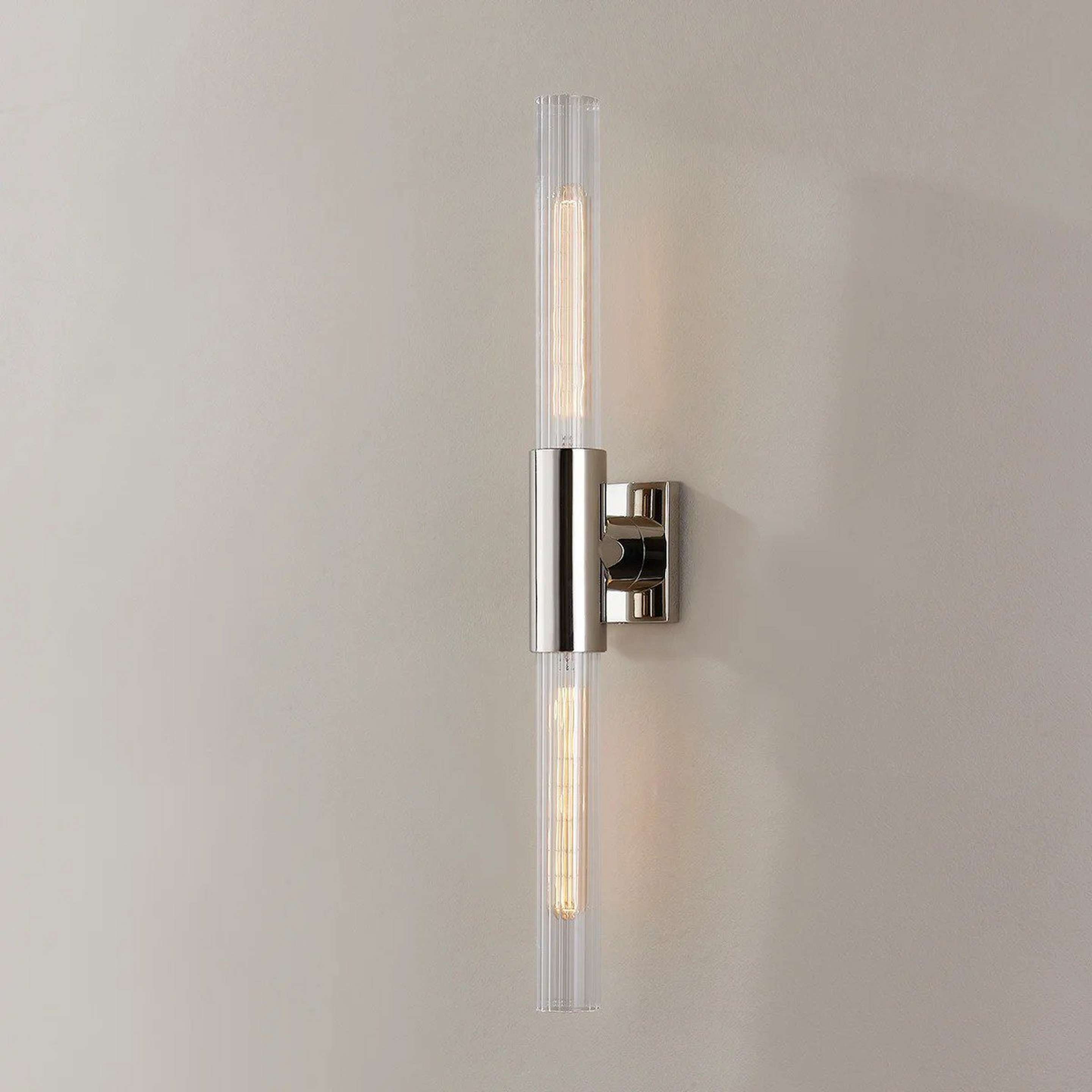 A Enoch Vanity Light with Polished Nickel color