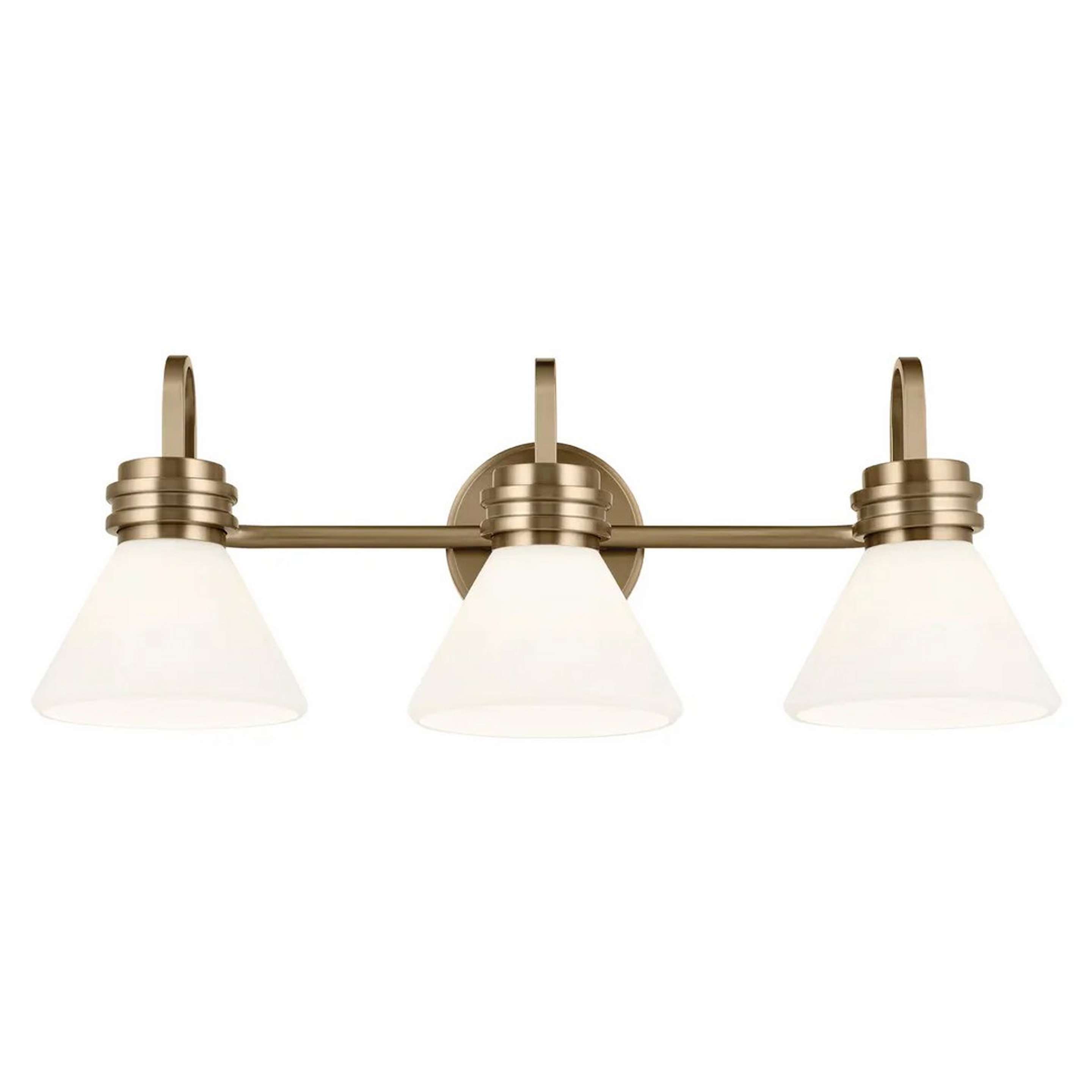 A Fultum Vanity Light - 3 Light with Champagne Bronze / Opal Glass color