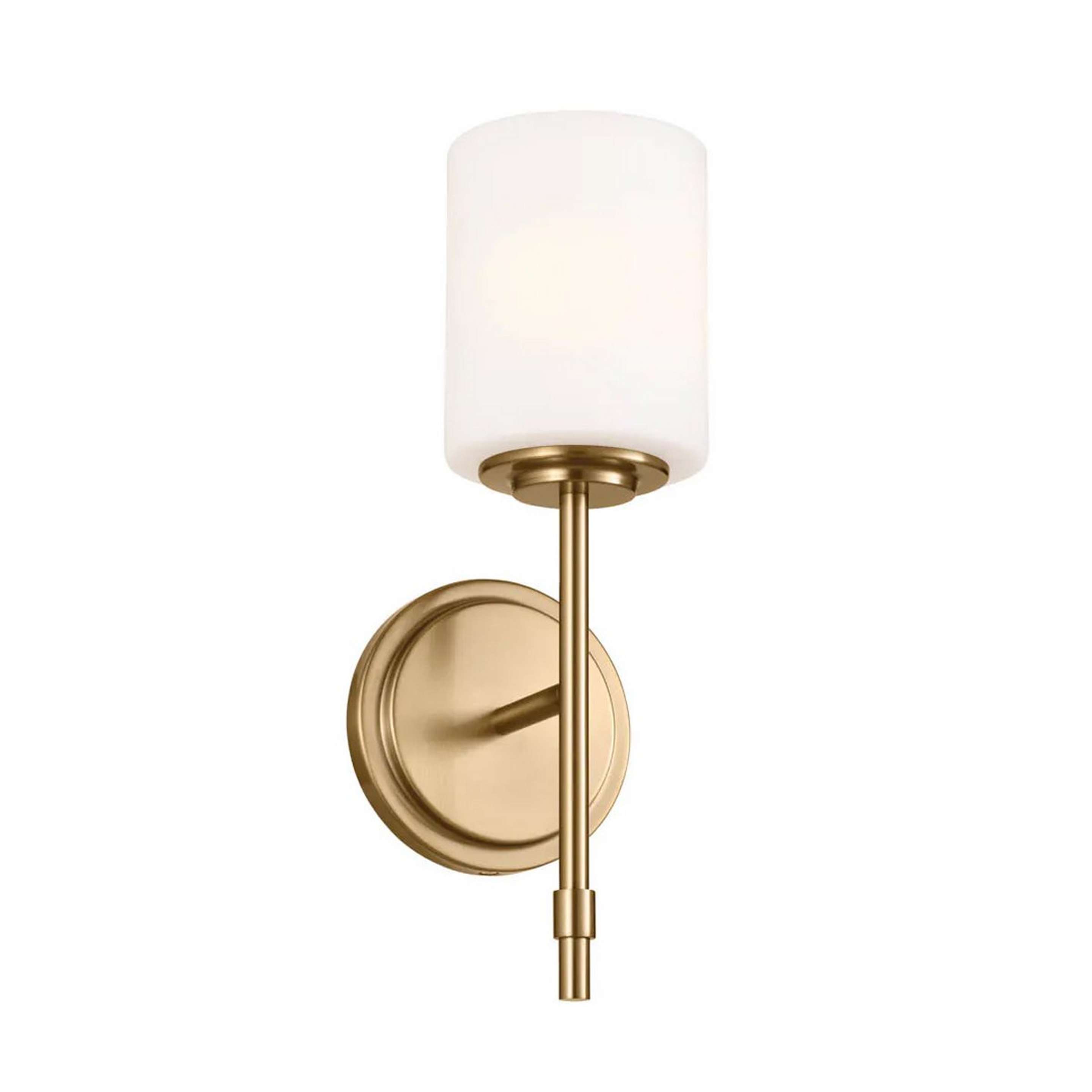 A Andrea Bath Sconce with Aged Brass / Opal Glass color