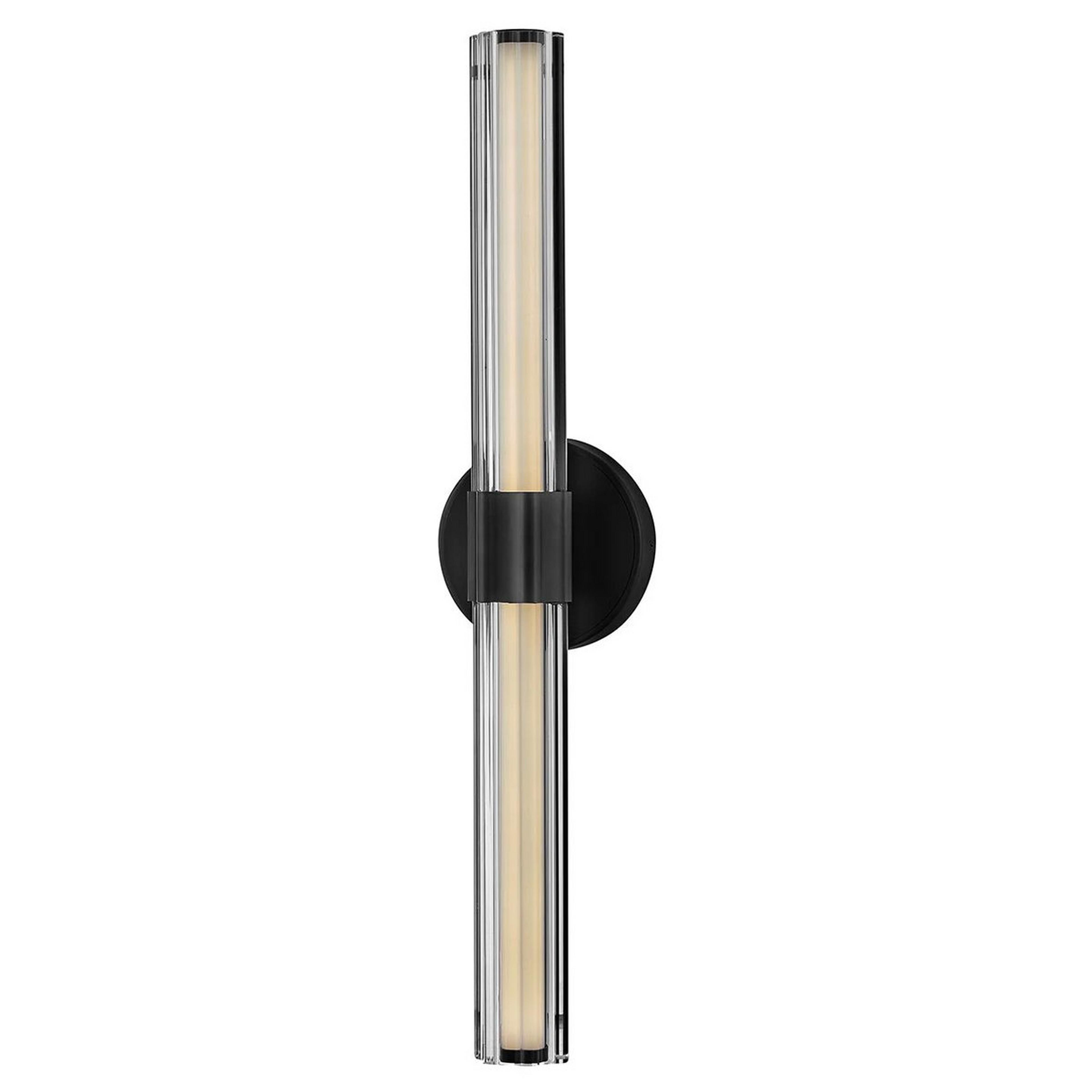 A Mercredi LED Vanity Light with Black / Fluted Crystal color