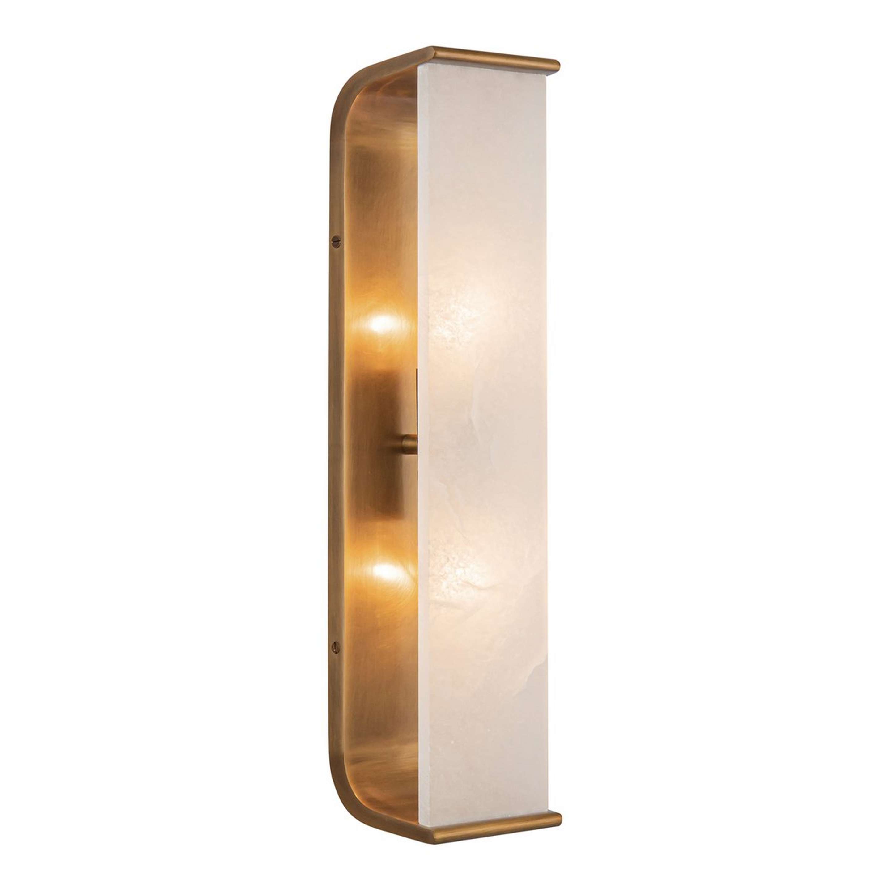 A Stahl Bath Sconce - Large with Aged Brass / Natural Alabaster color
