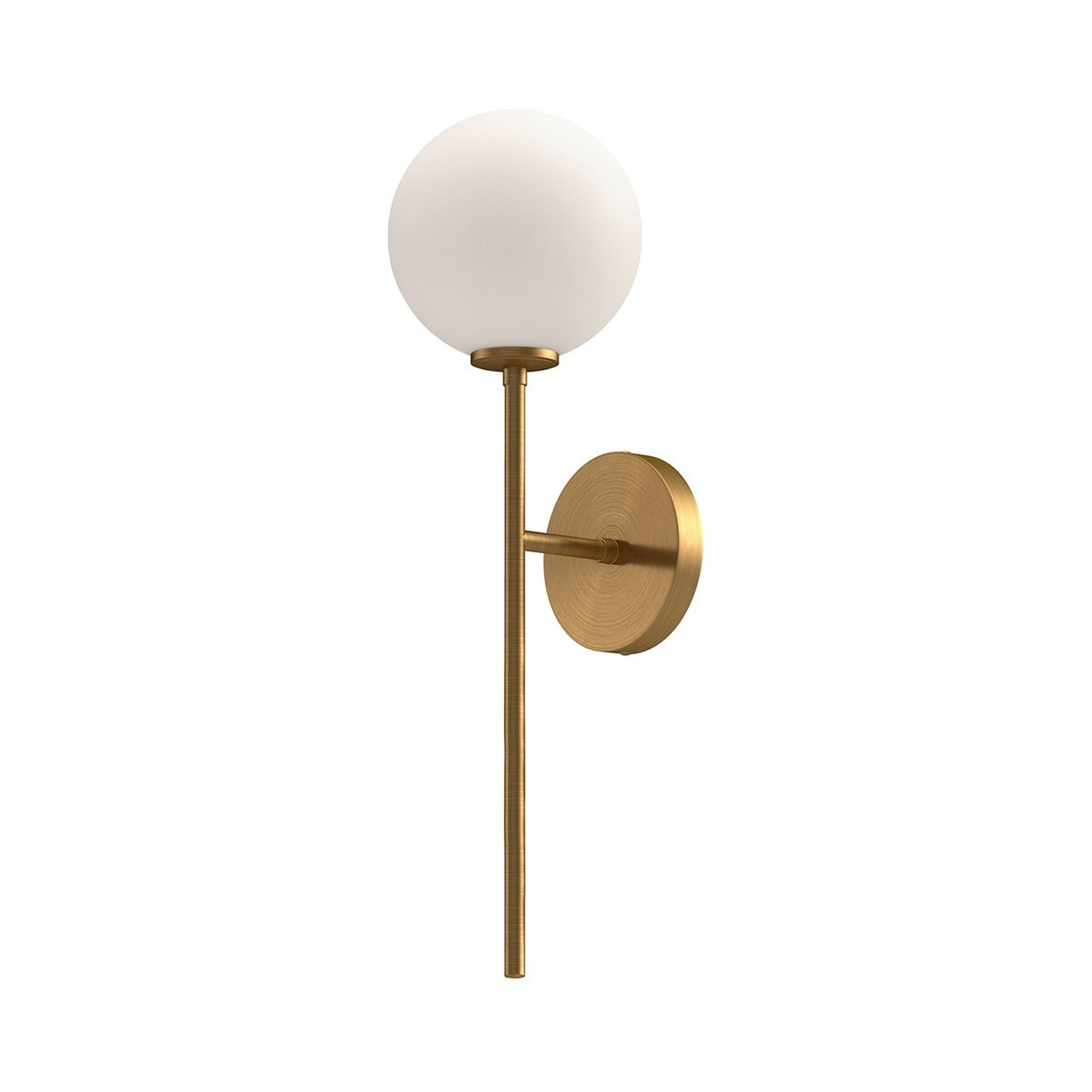 A Algonac Bath Sconce - Opal with Aged Gold / Matte Opal Glass color