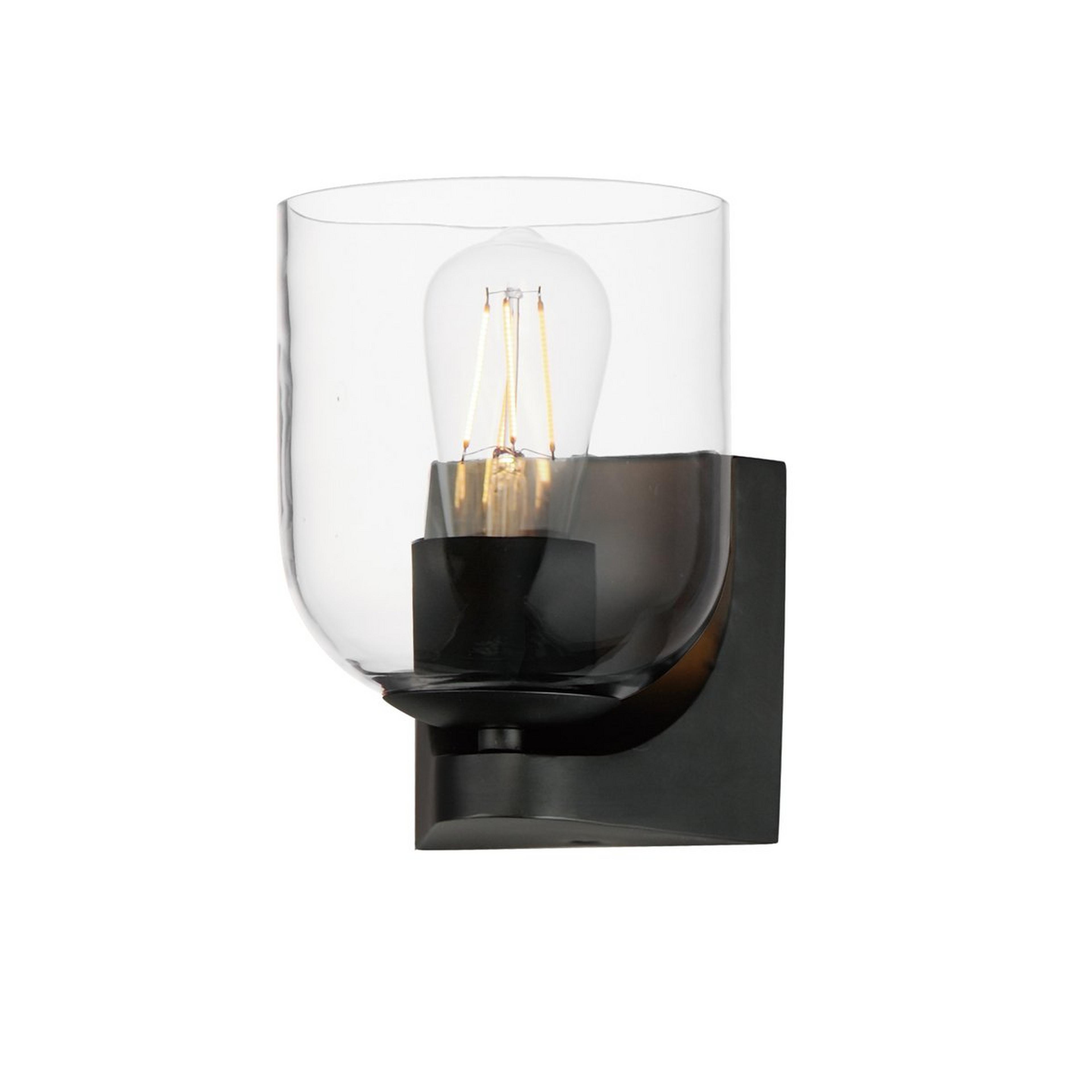 A Amanda Bath Sconce - Clear with Black / Clear Glass color