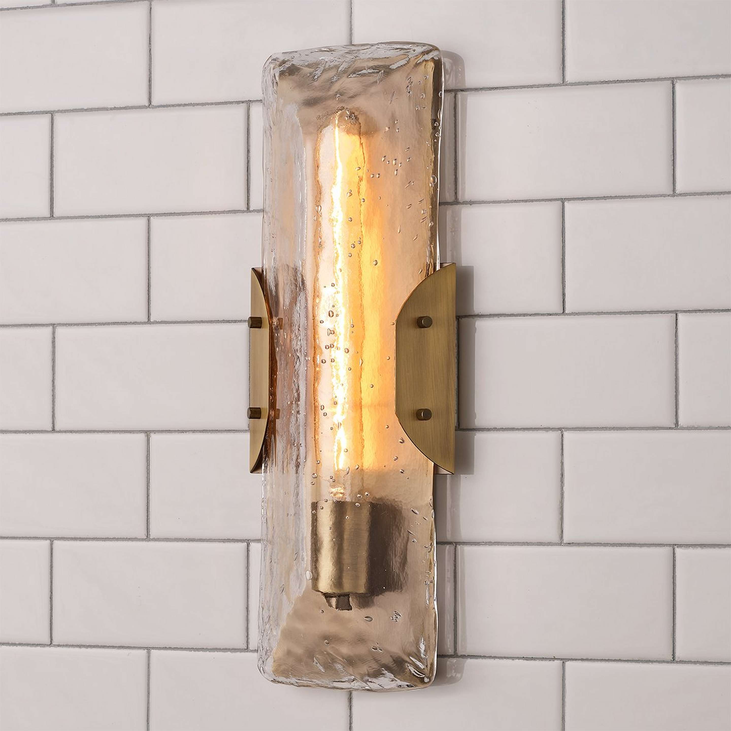 A Svalbard Bath Sconce with Brass / Glass color