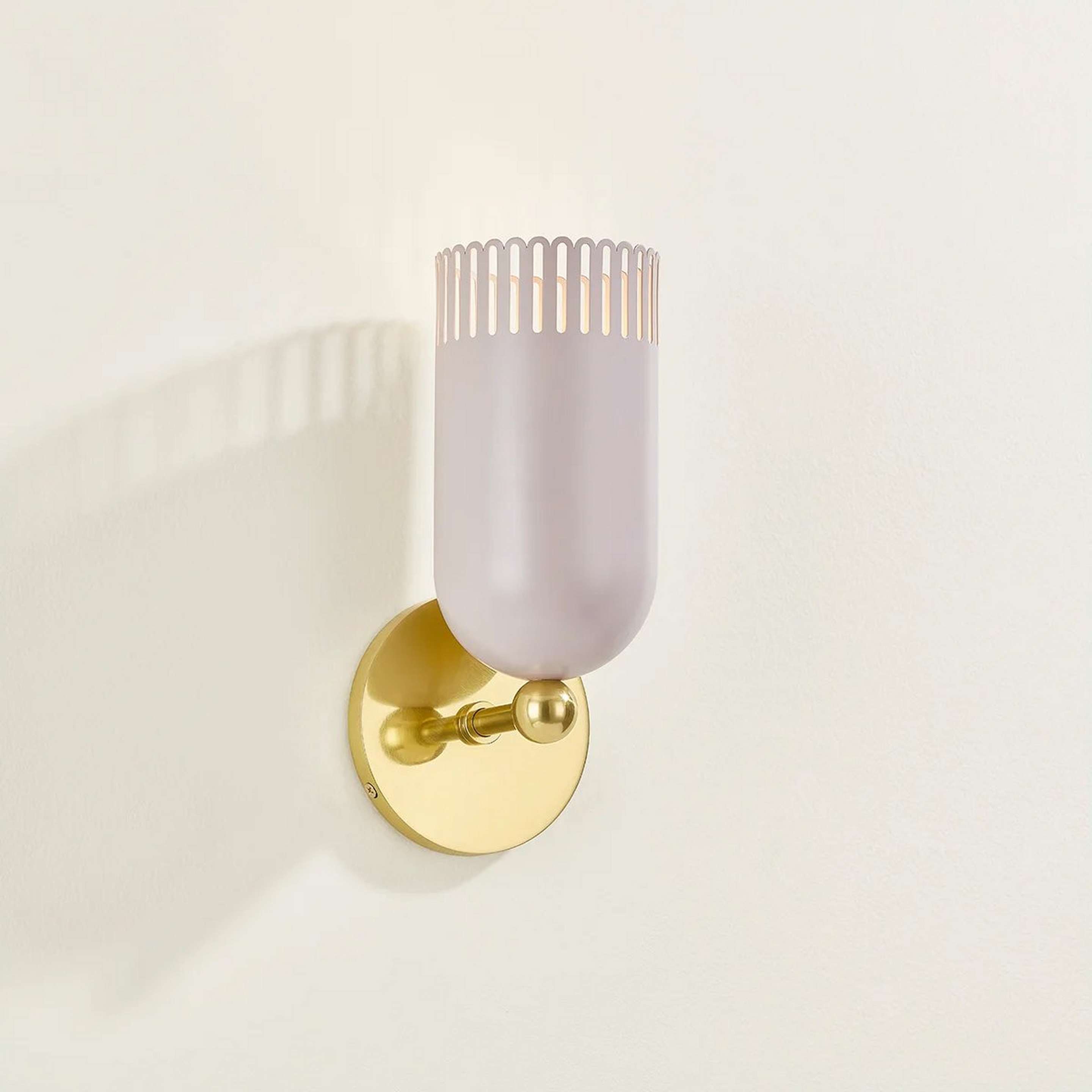 A Evenson Bath Sconce - 1 Light with Brass / Blush color