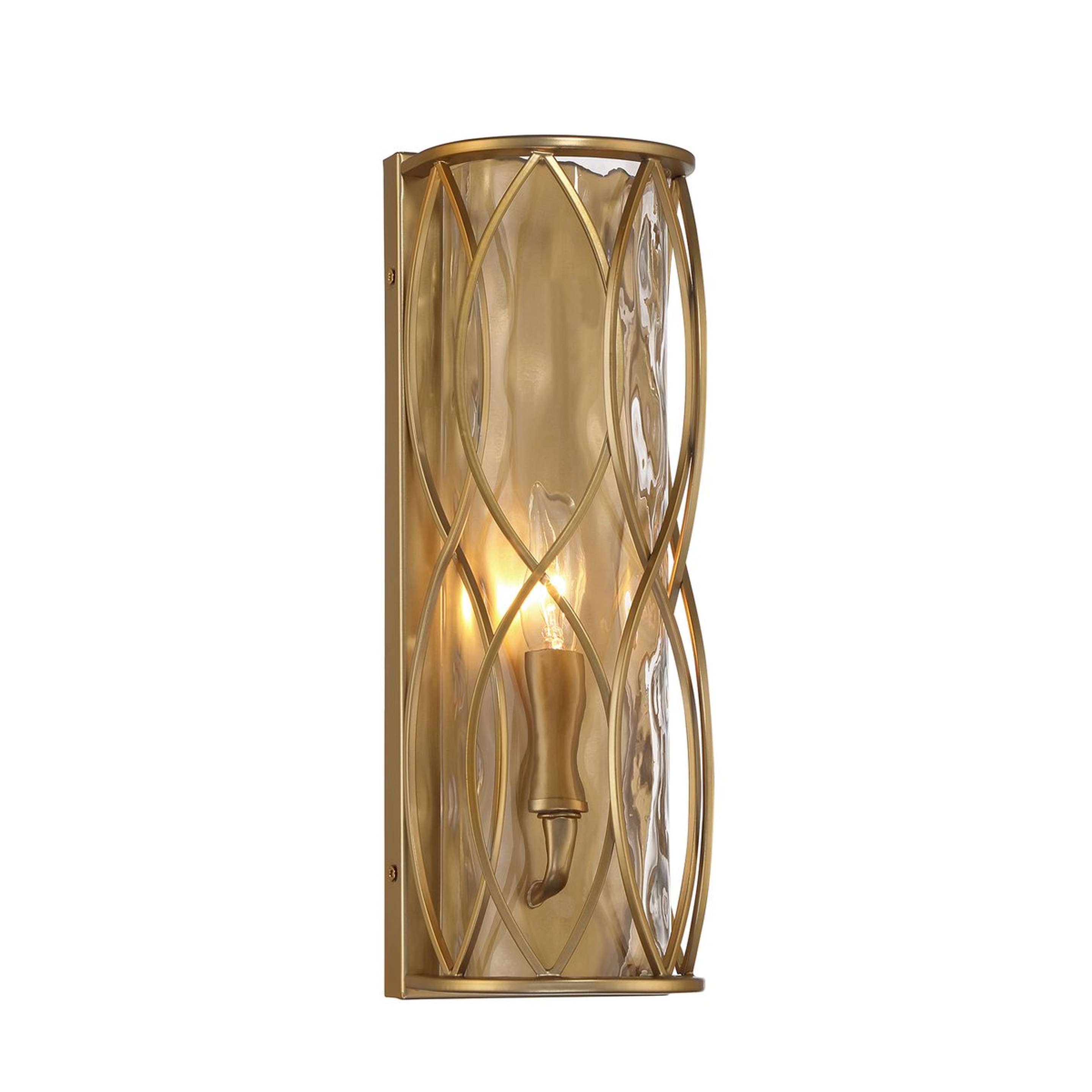 A Edinburgh Bath Sconce with Burnished Brass / Water Glass color