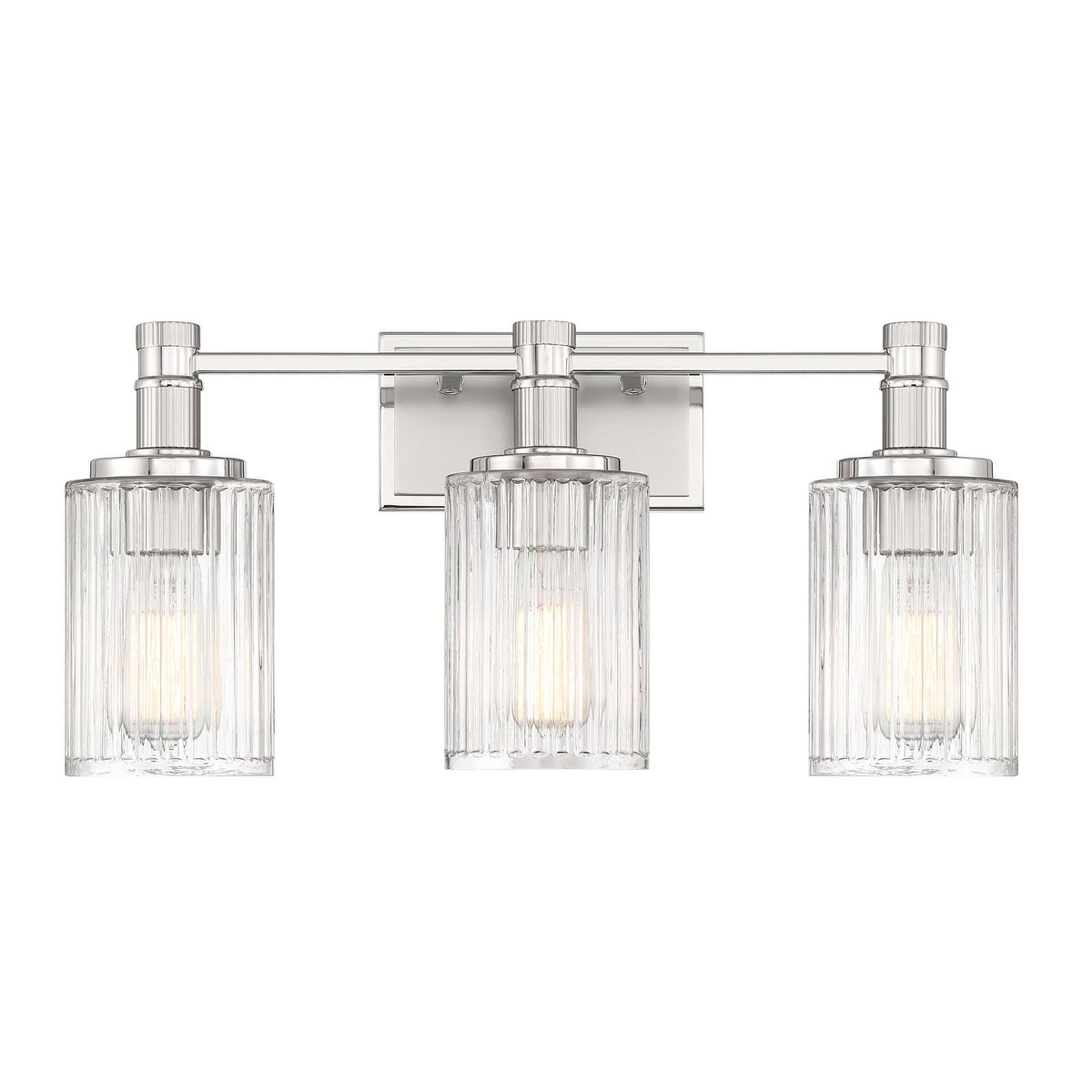 A Lunario Vanity Light - 3 Light with Silver / Polished Nickel color