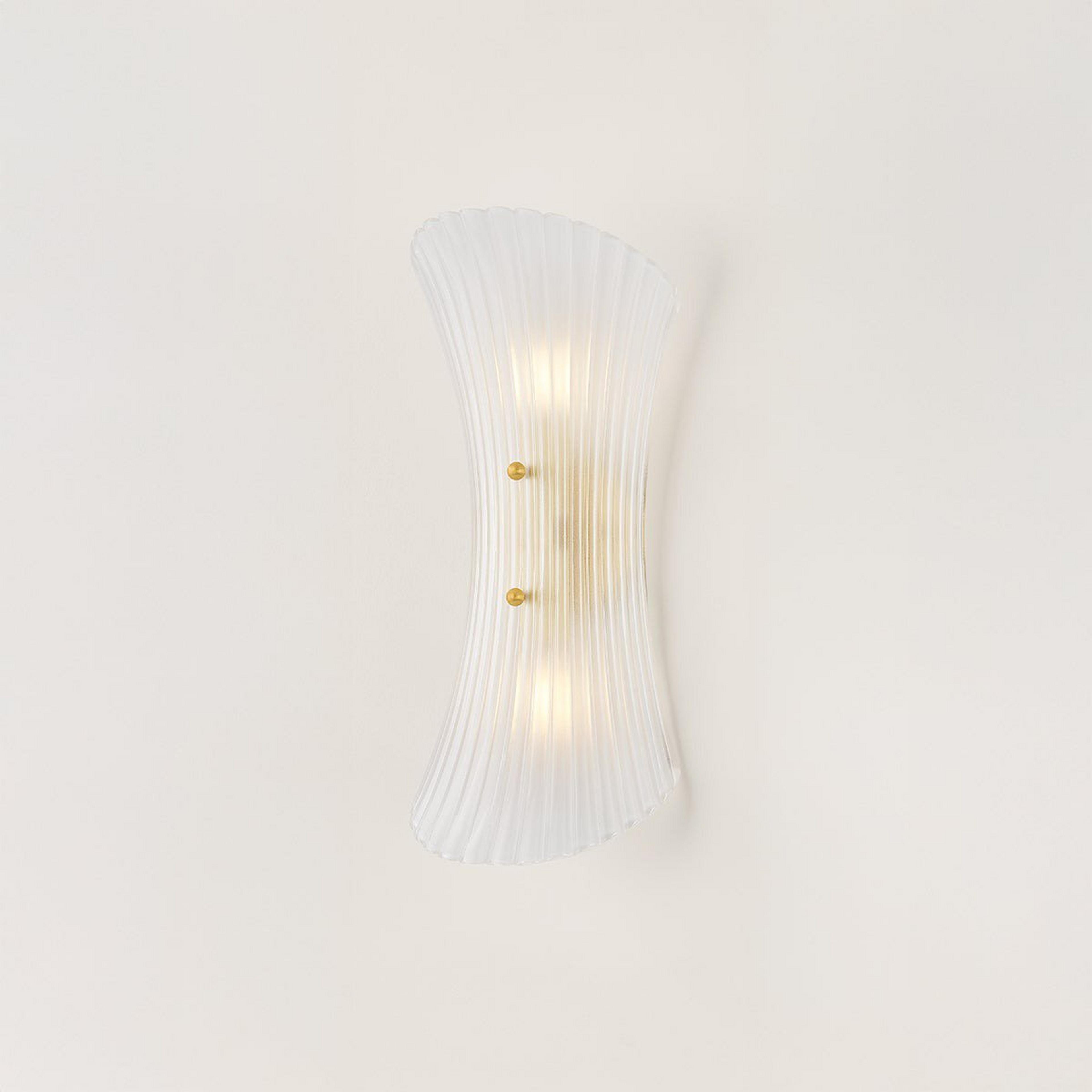 A Reith Bath Sconce with Brass / Semi-Frosted Opal Glass color