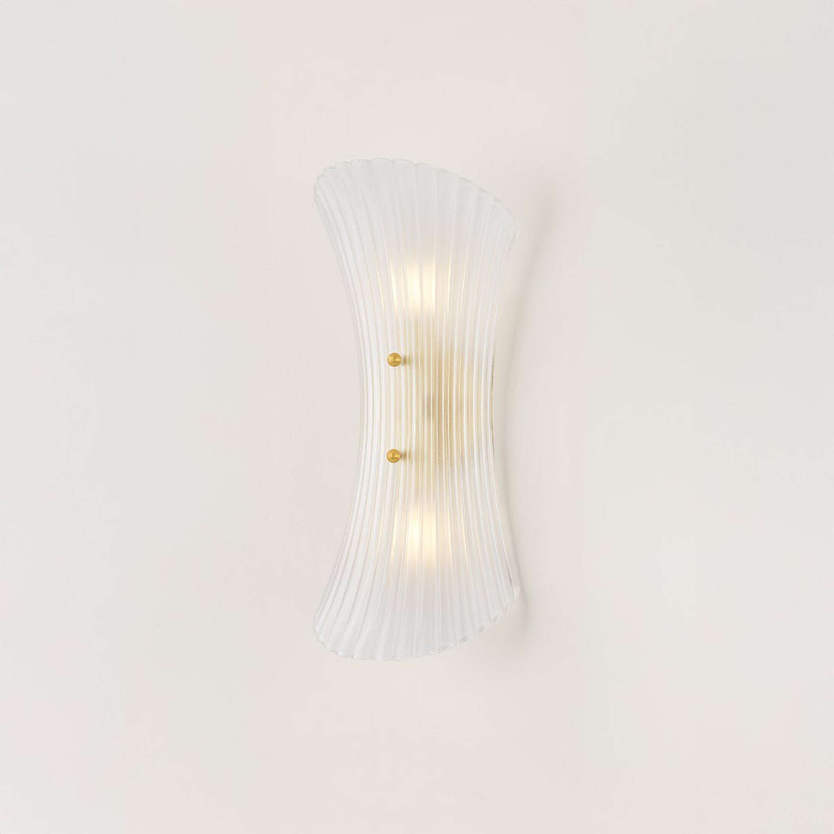 A Reith Bath Sconce with Brass / Semi-Frosted Opal Glass color