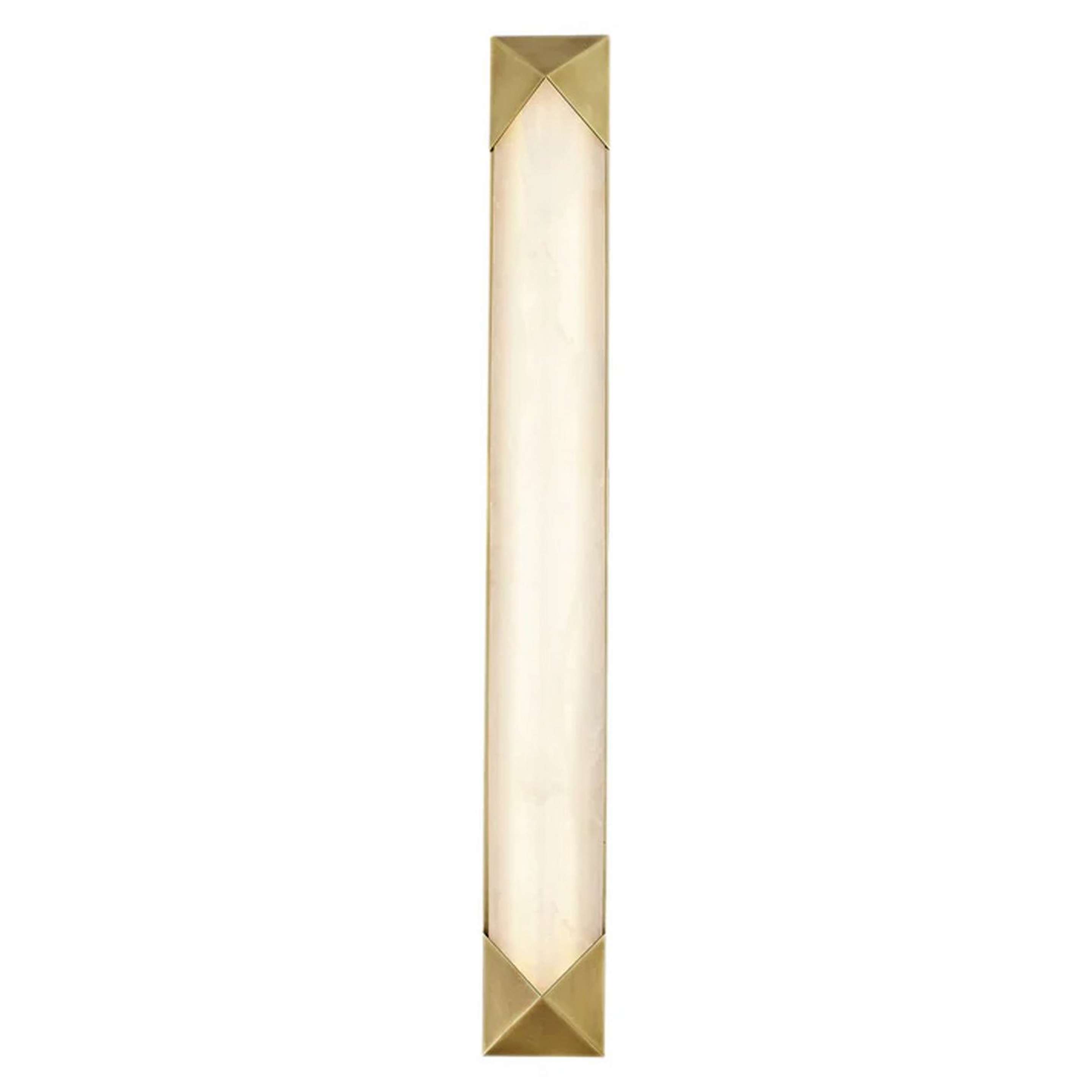 A Merx Alabaster LED Vanity Light with Aged Brass / Natural Alabaster color