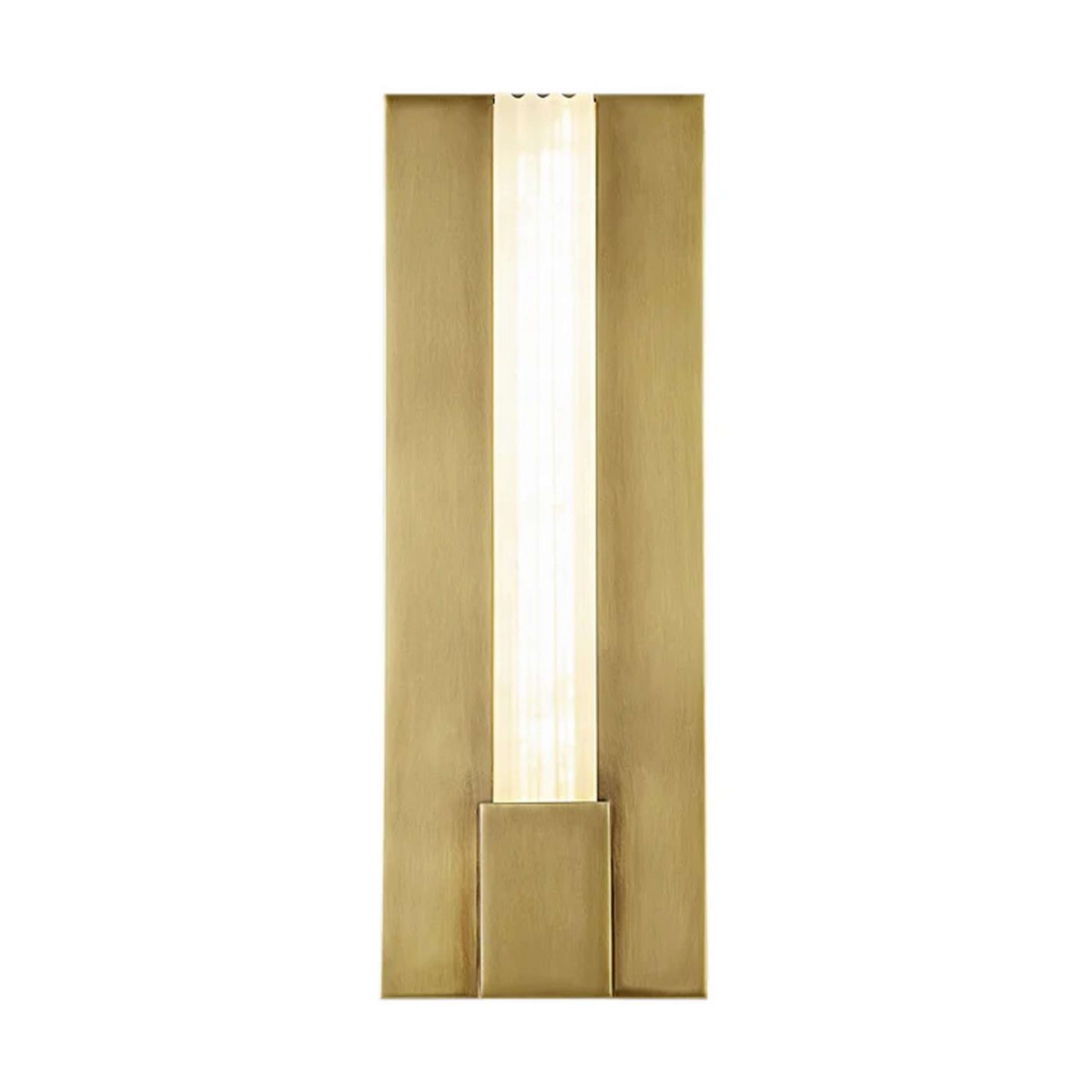 A Loche LED Bath Sconce - Small with Aged Brass / Ribbed Alabaster color