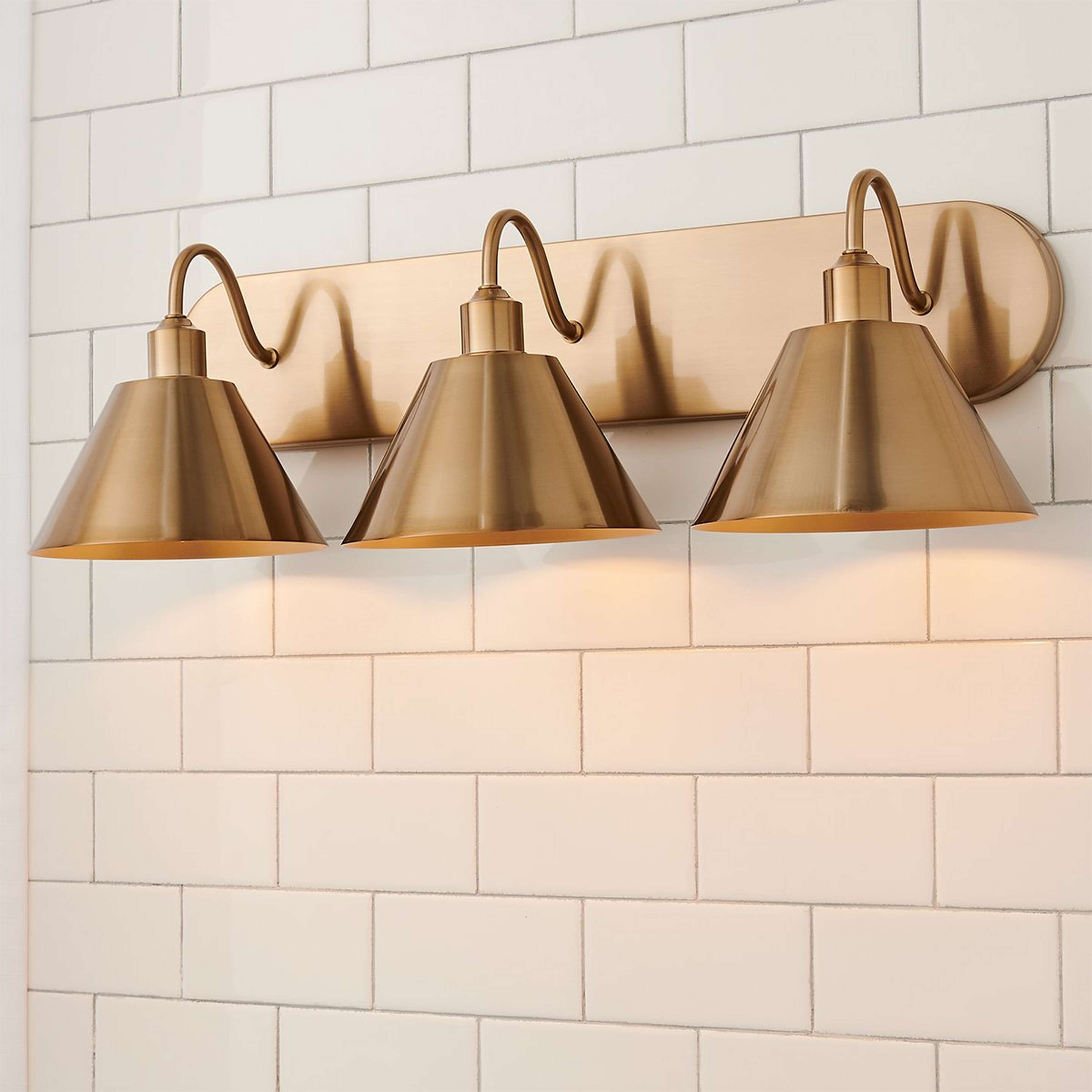 A Chris Loves Julia Edie Vanity Light - 3 Light with Brass / Brass color