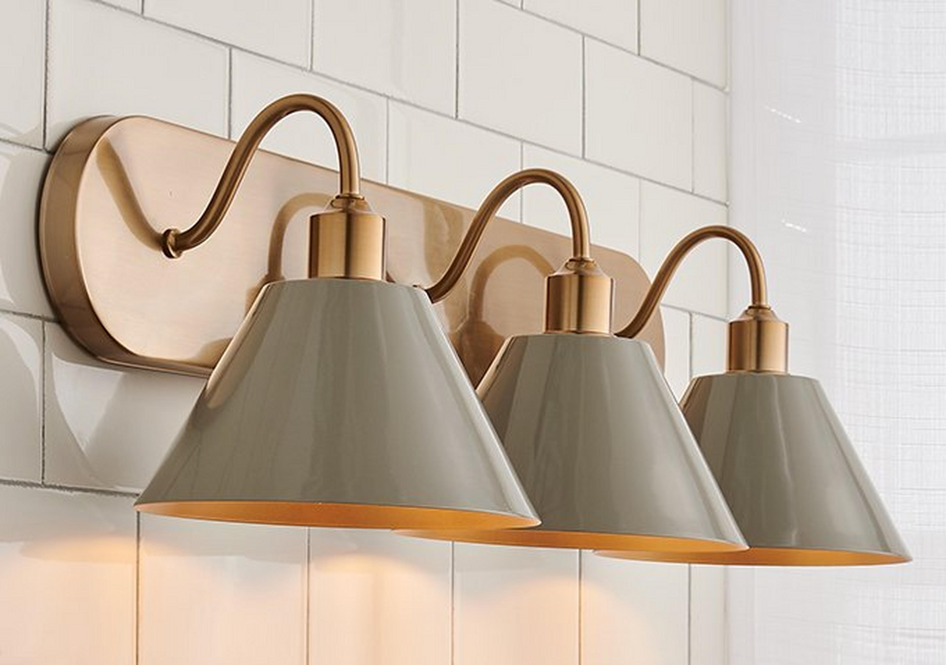 Brass and Gloss Deep Tan Chris Loves Julia Edie Vanity Light
