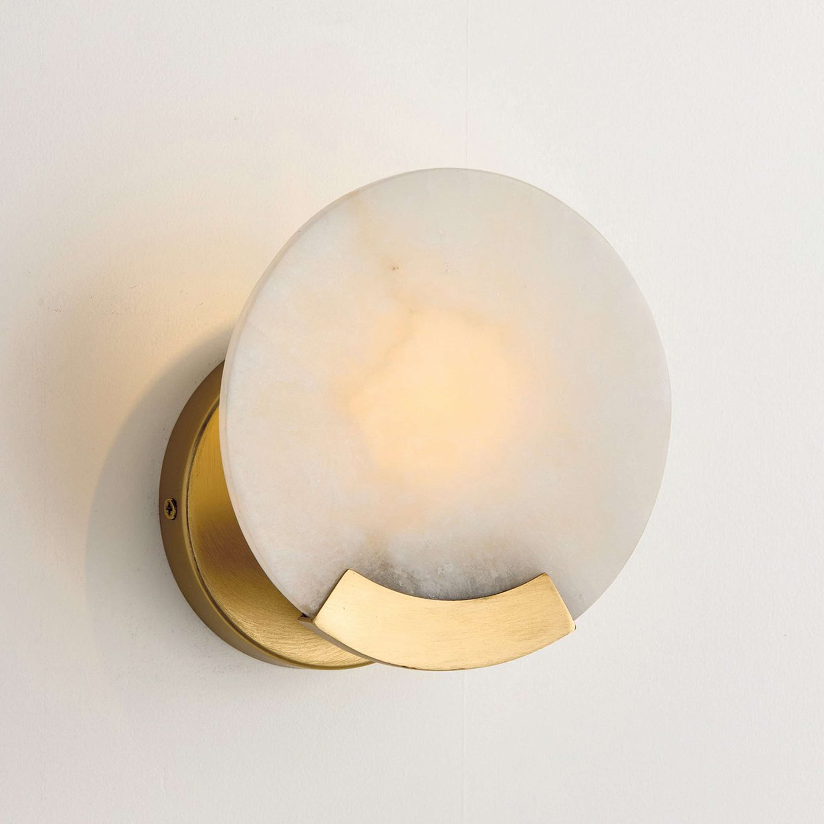 A Balasa Bath Sconce with Brass / Natural Alabaster color