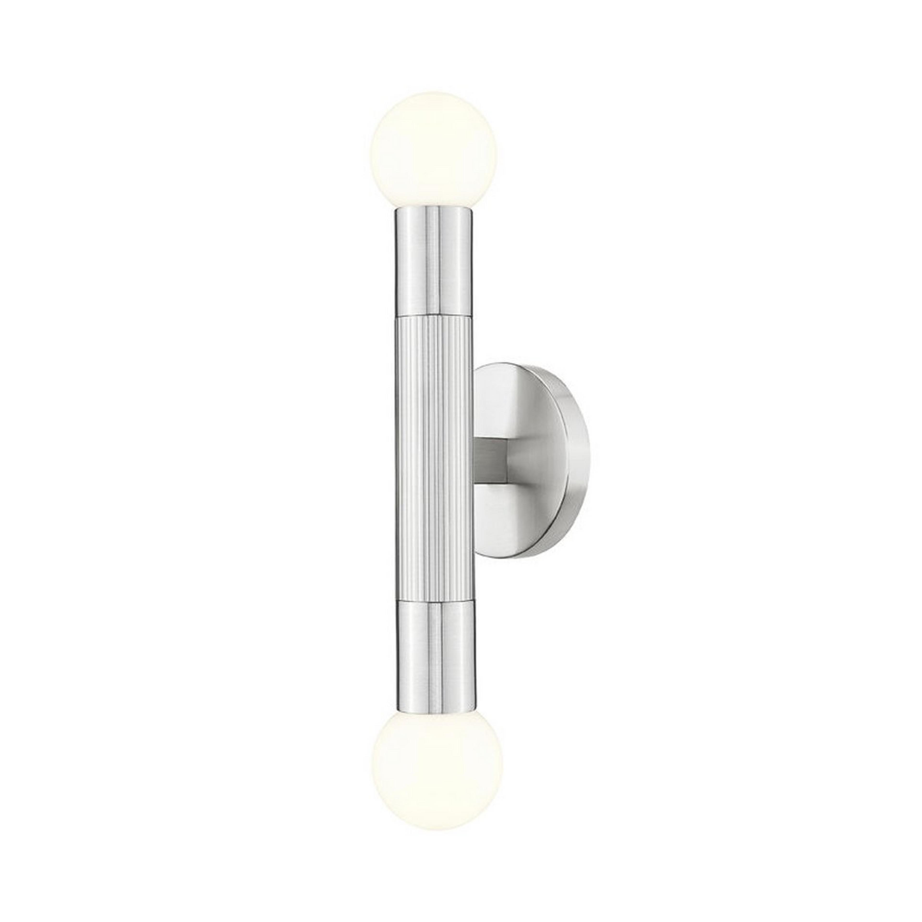 A Diomedes Double Bath Sconce with Brushed Nickel color