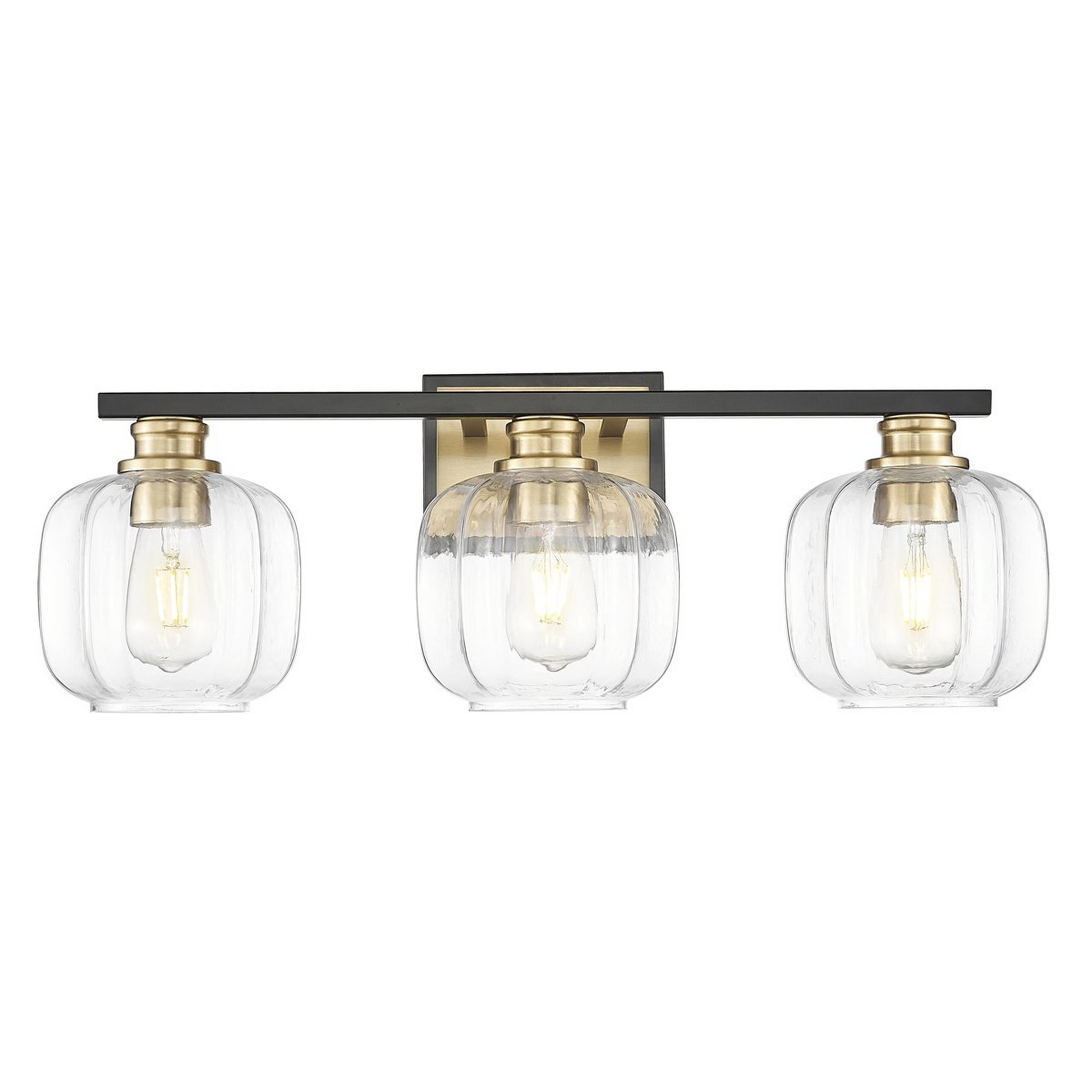A Howden Vanity Light - 3 Light with Matte Black / Brass color