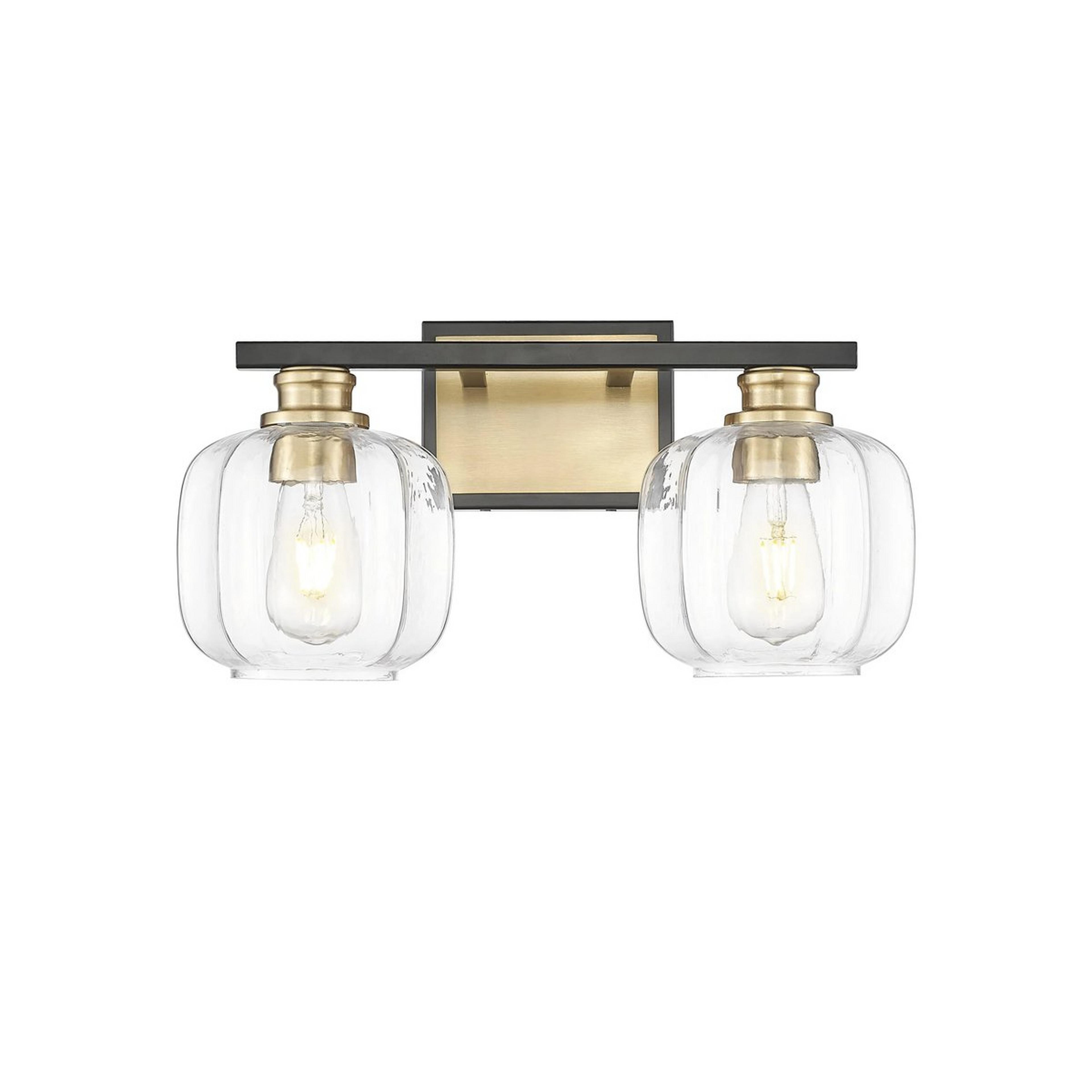 A Howden Vanity Light - 2 Light with Matte Black / Brass color