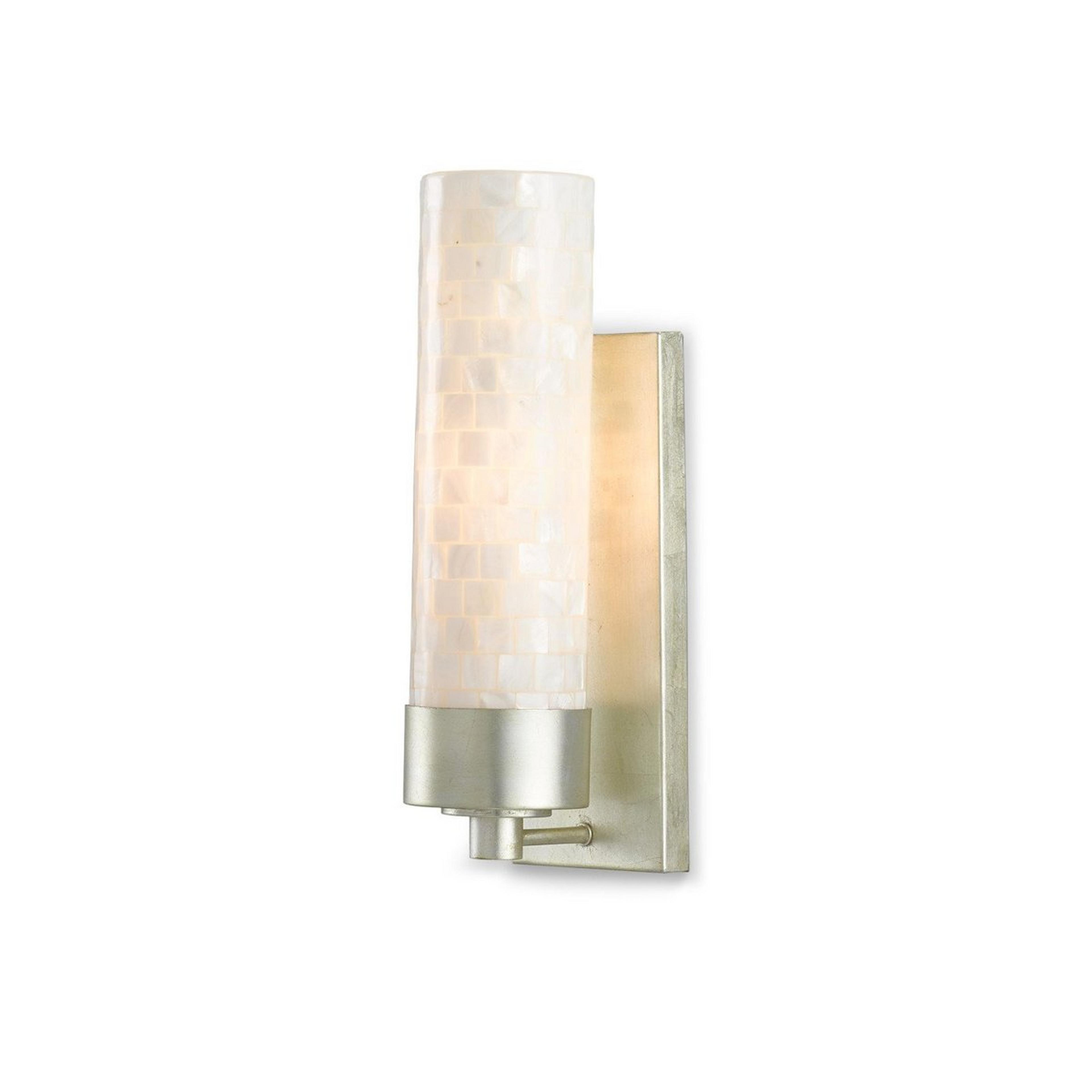 A Lareina Bath Sconce with Mother of Pearl / Glass / Silver Leaf color