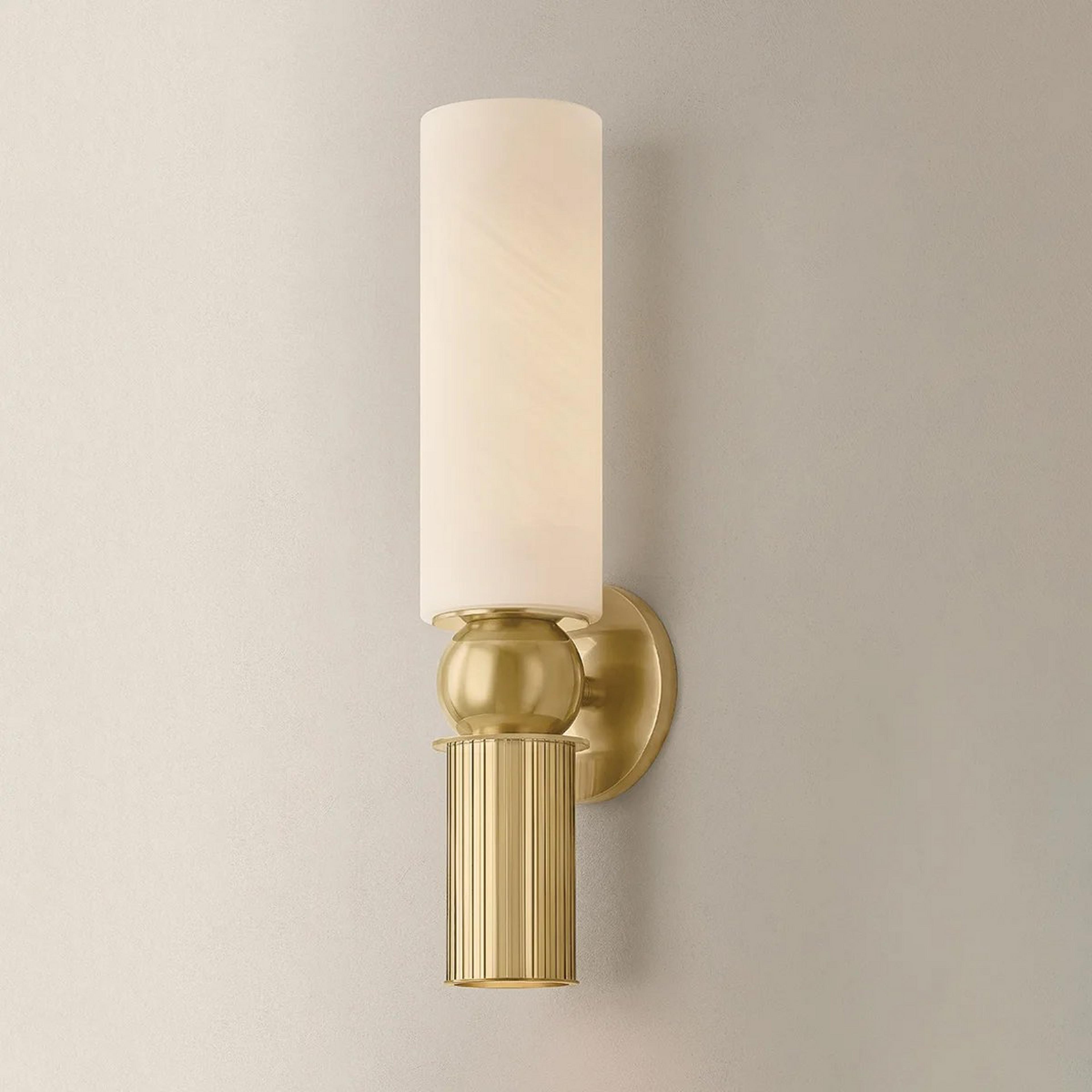 A Hidalgo Double Bath Sconce with Brass / Cloud Glass color