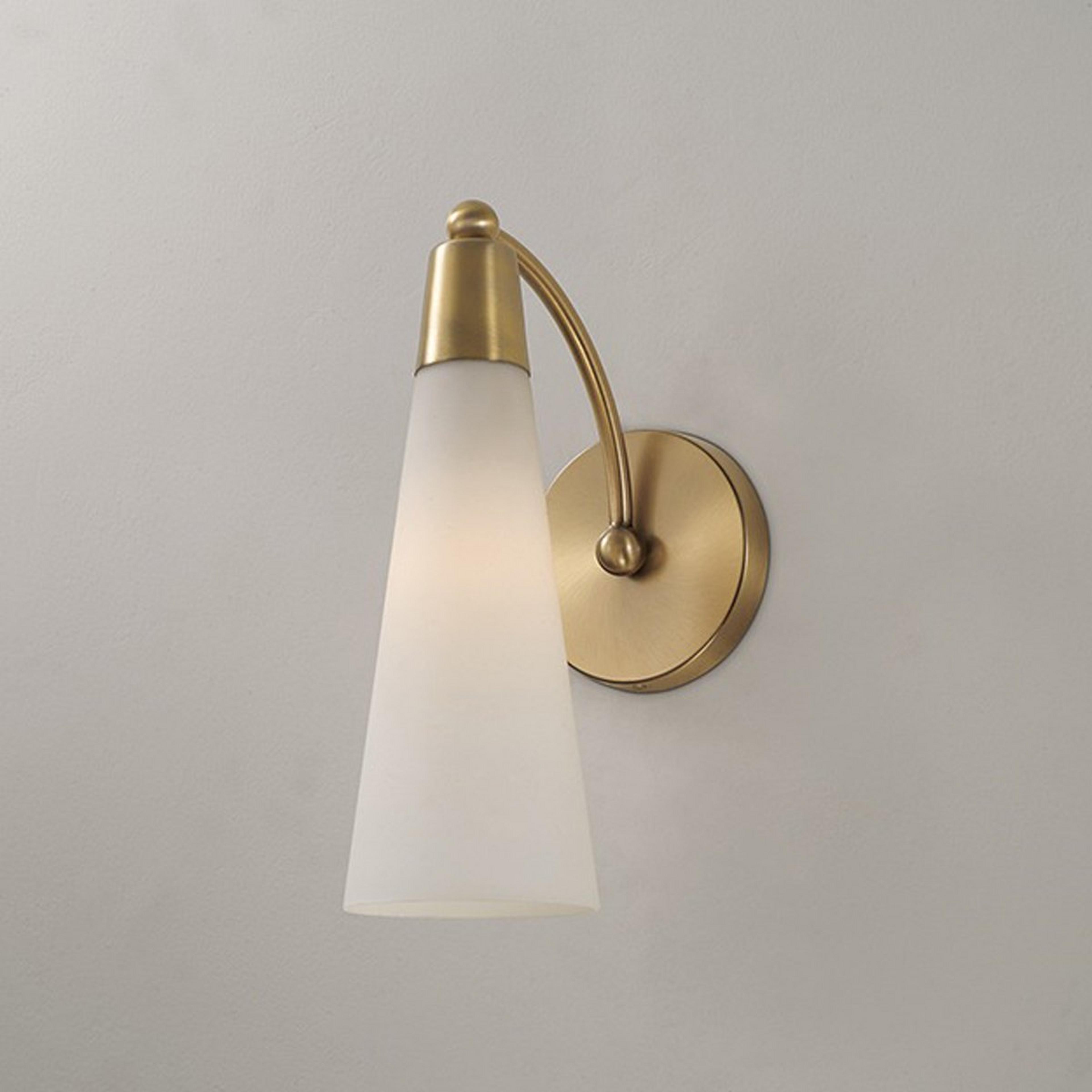 A Katja Bath Sconce with Brass / Opal Glass color