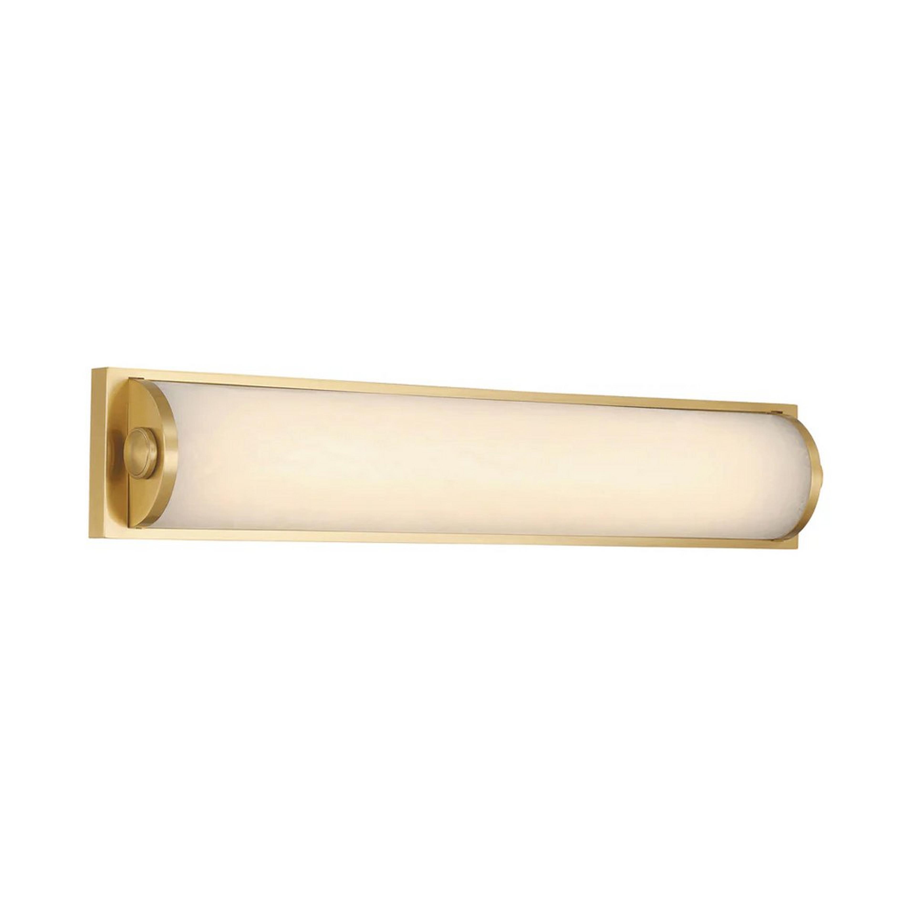 A Arco LED Vanity Light with Brass / Alabaster color