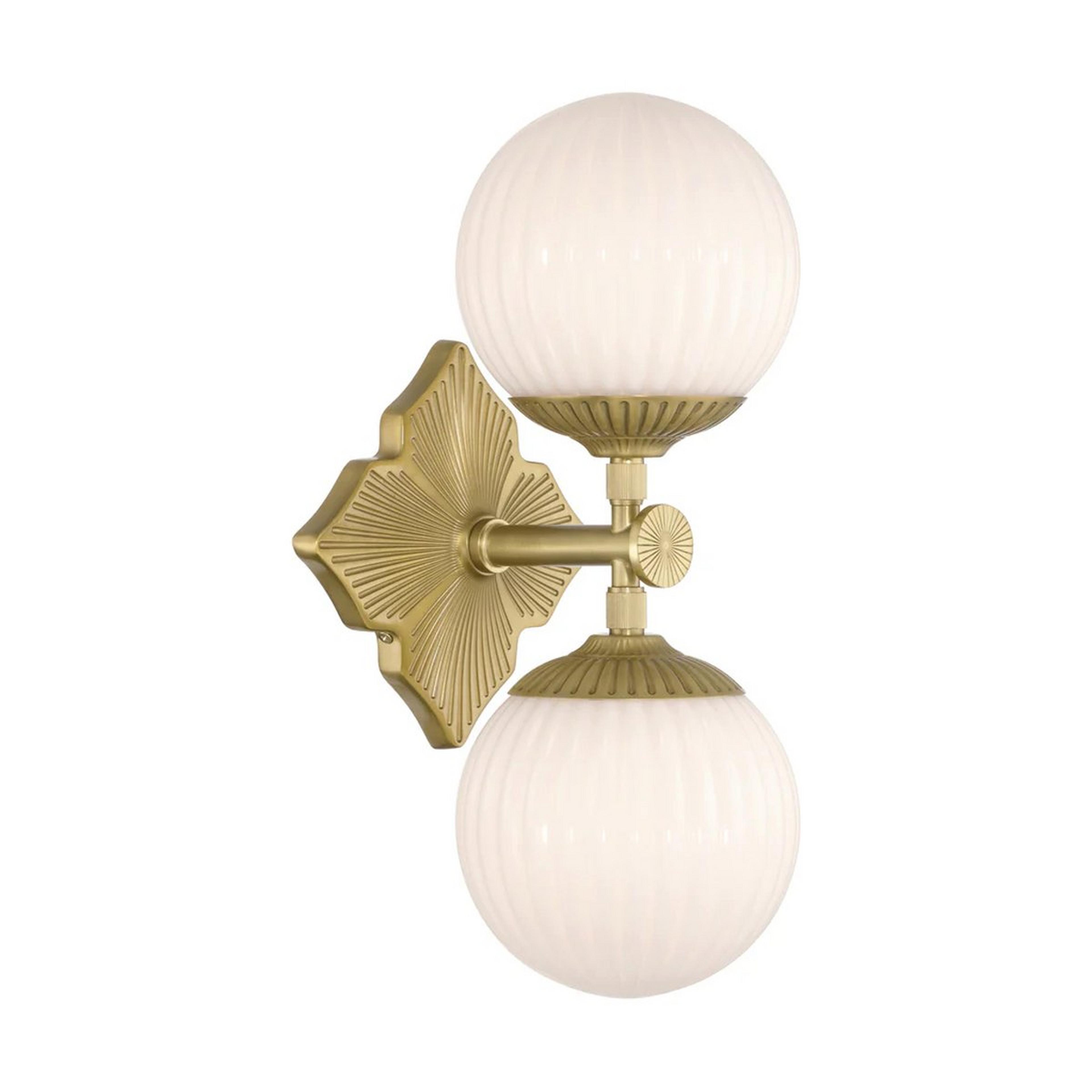 A Manet Opal Bath Sconce - 2 Light with Brass / Opal Glass color