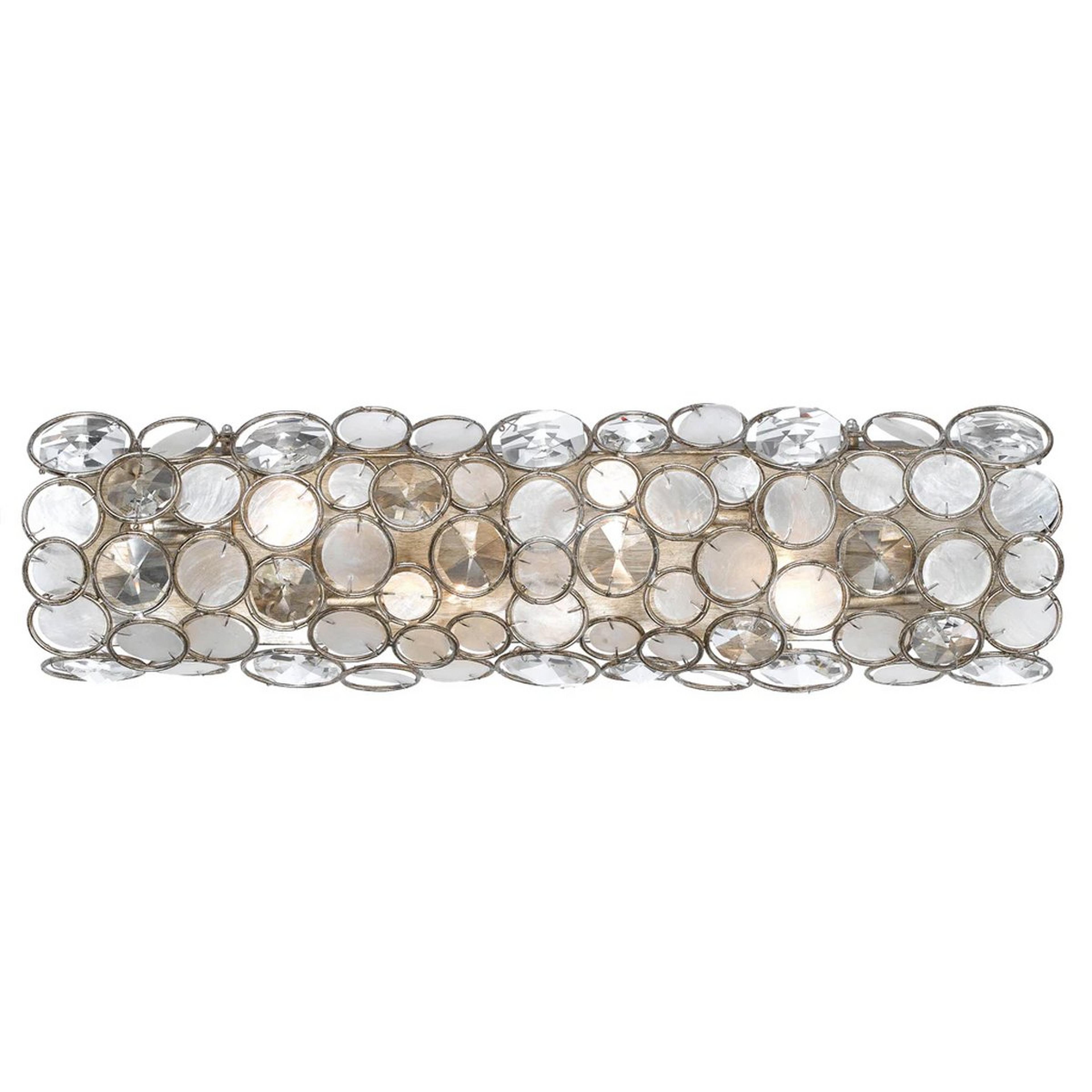 A Charisma Capiz Vanity Light with Silver / Natural Capiz Shell color