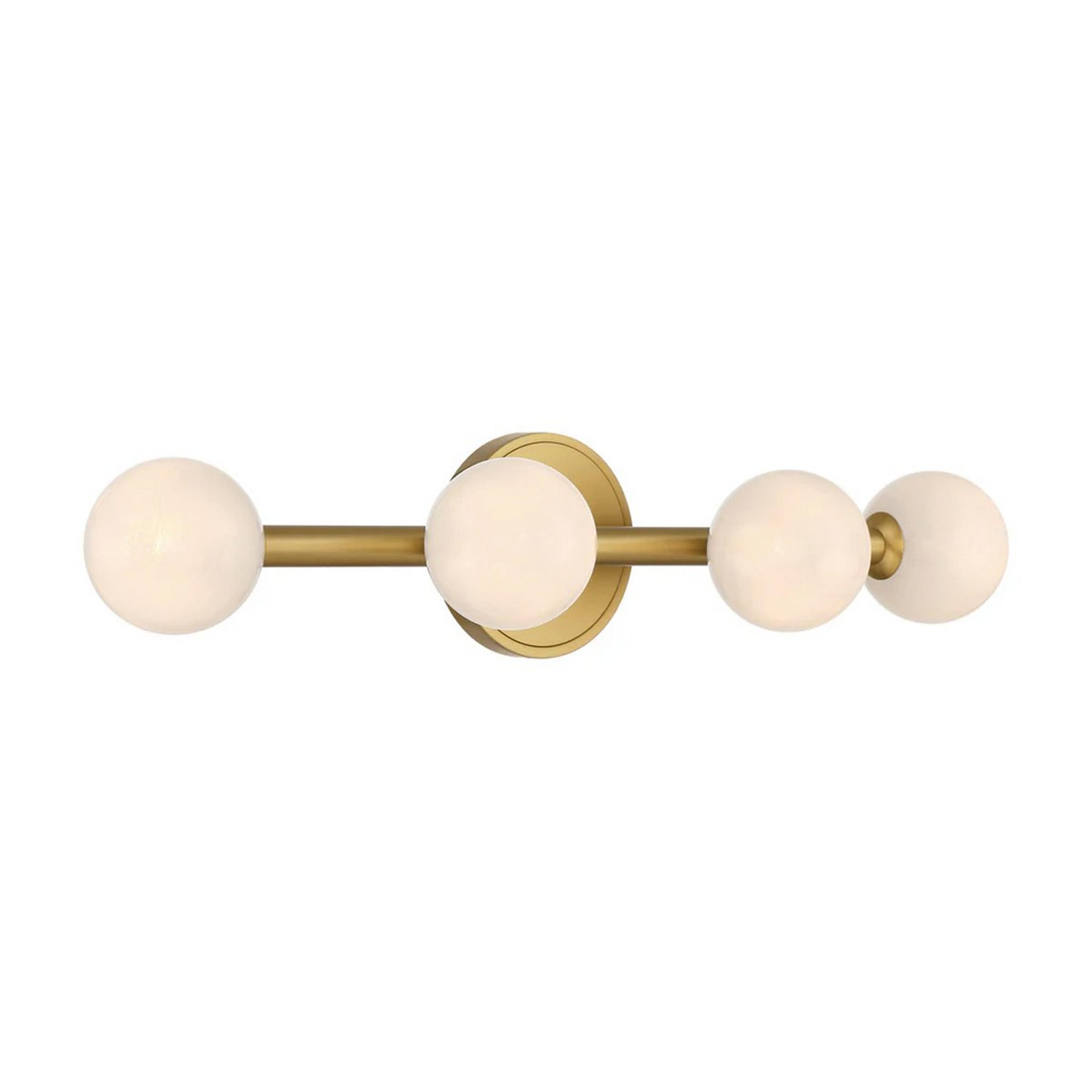 A Reyson Vanity Light with Gold / Cloud Glass color