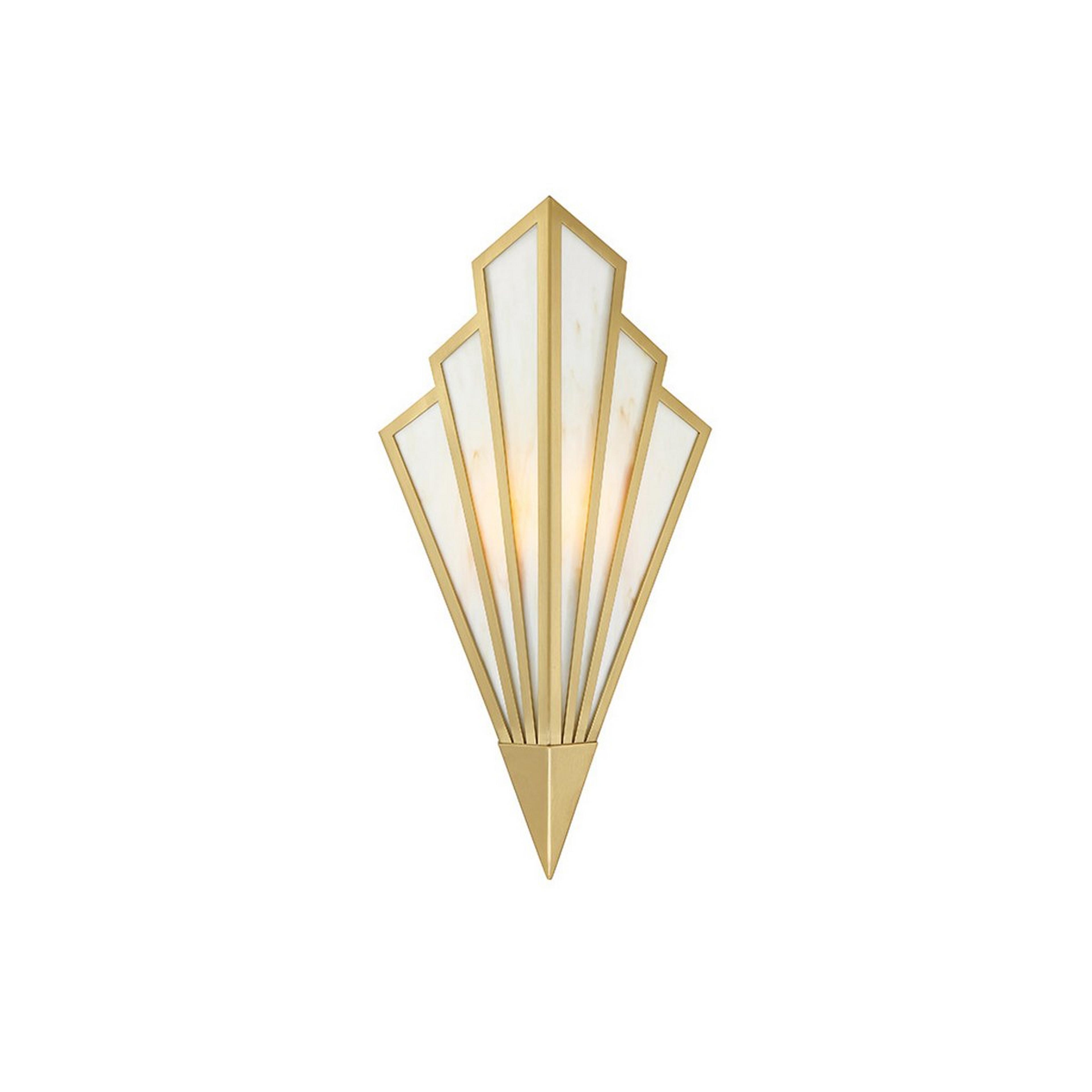 A Lumiere LED Bath Sconce with Warm Brass / Opal Glass color
