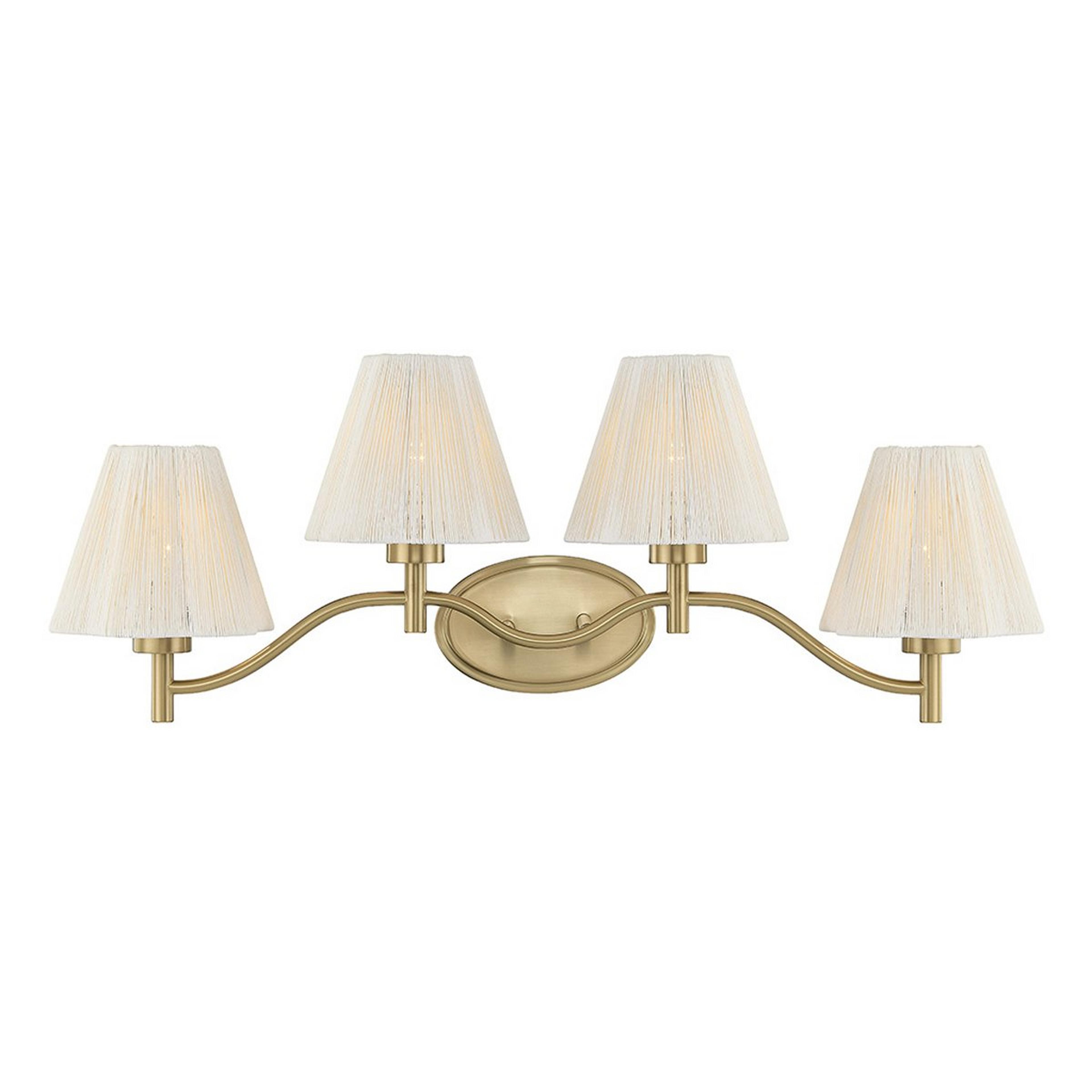 A Henrietta Vanity Light - 4 Light with Brass / White Rope color