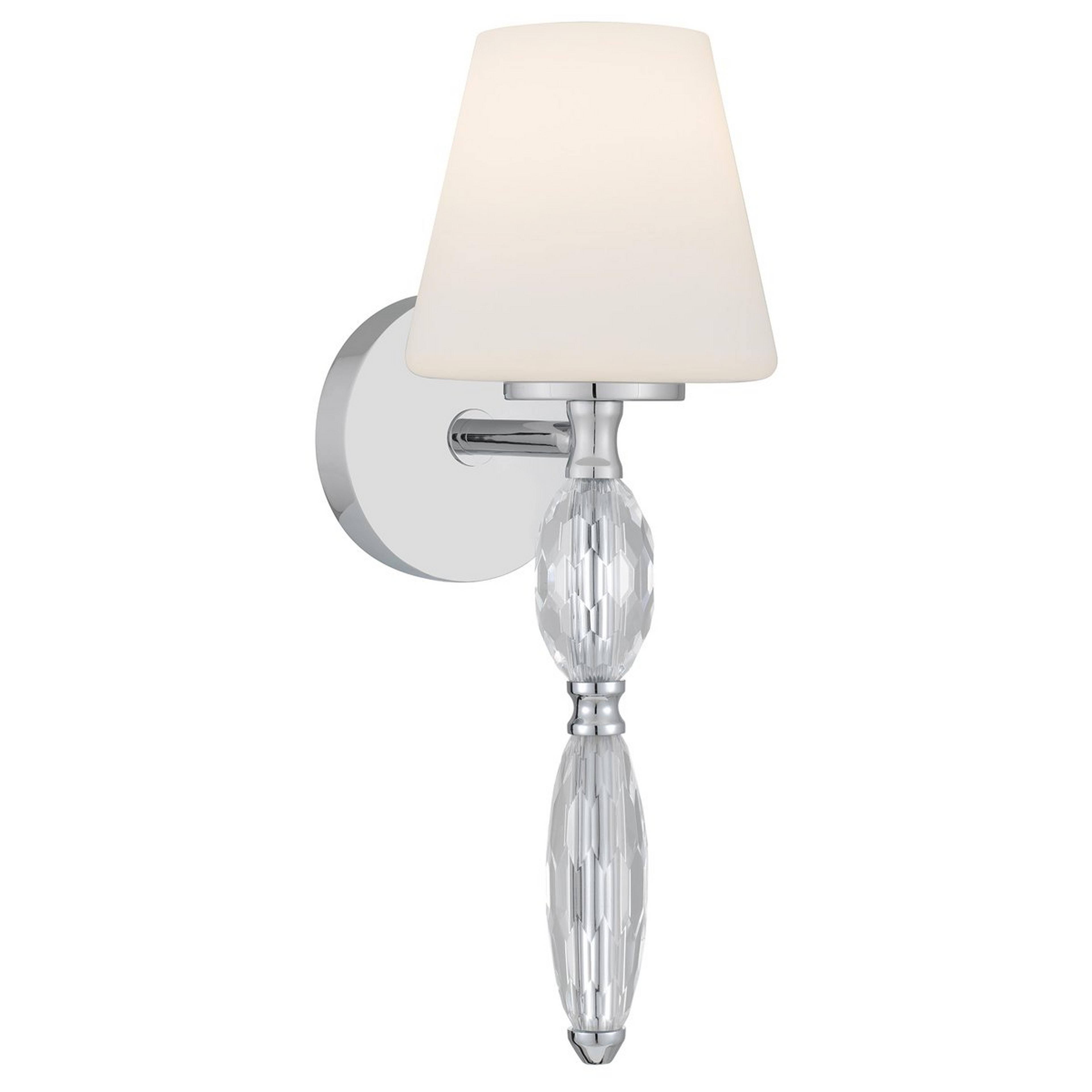 A Cordial Sconce with Chrome / Opal Glass / Clear Glass color