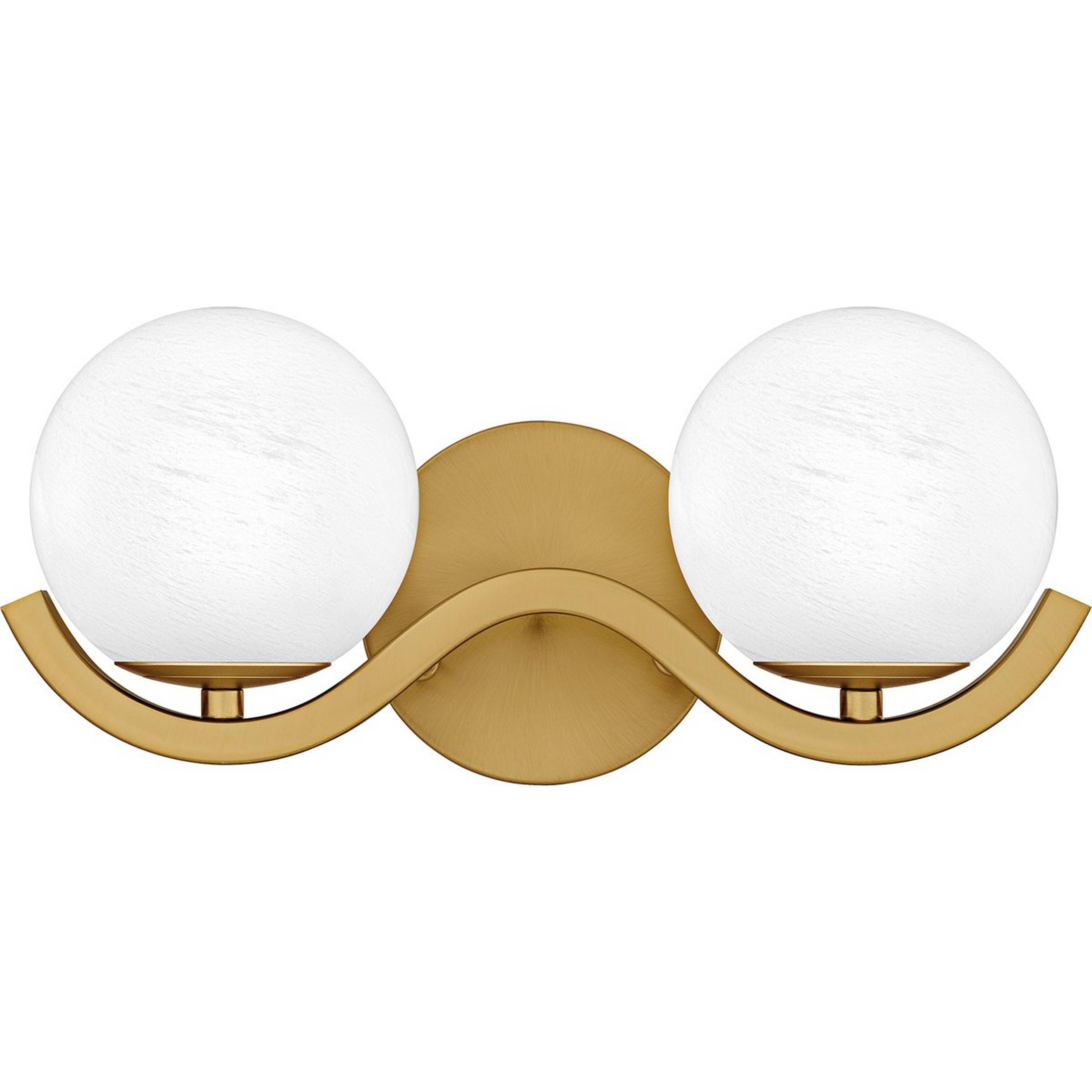 A Armoniosa Vanity Light - 2 Light with Aged Brass / Cloud Glass color