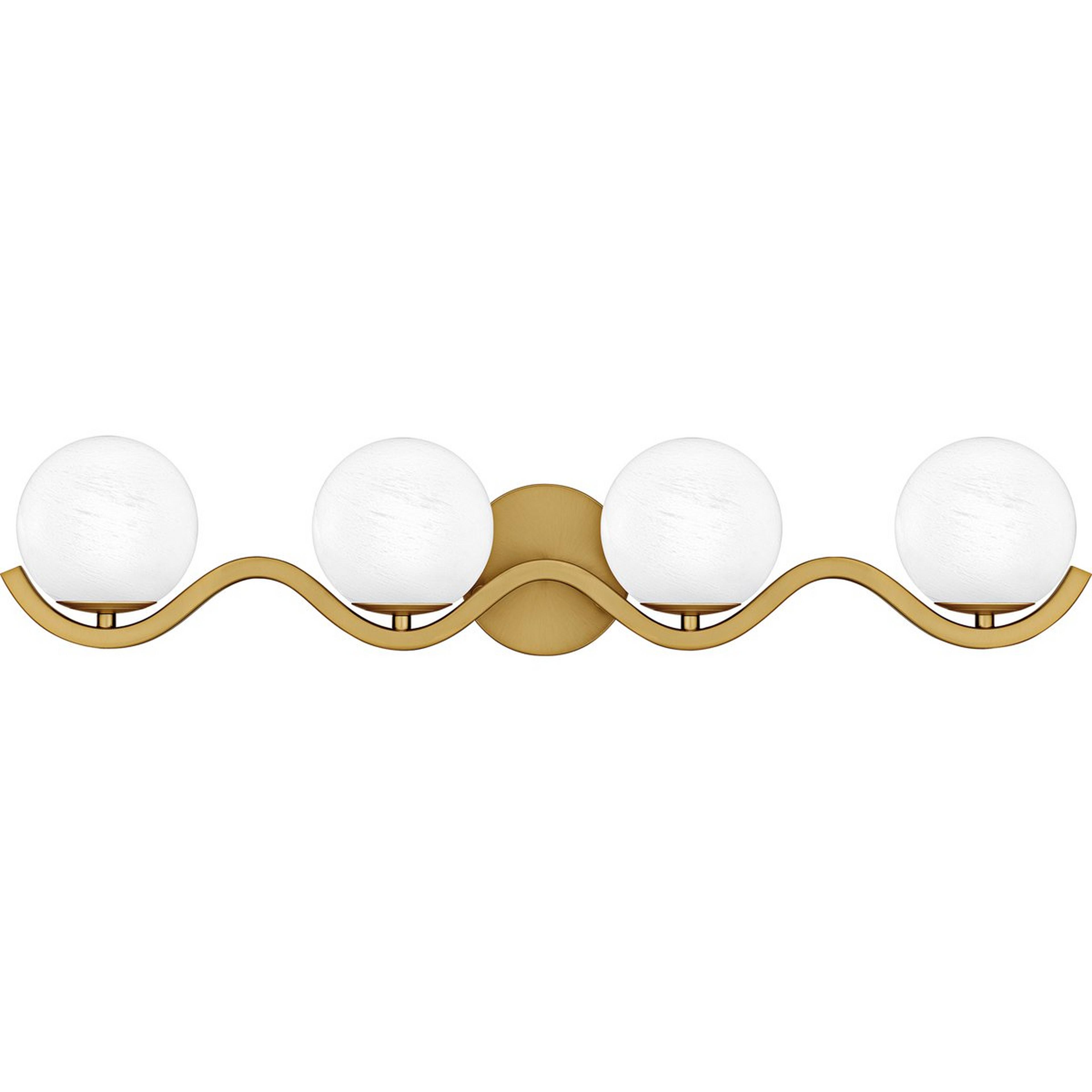 A Armoniosa Vanity Light - 4 Light with Aged Brass / Cloud Glass color