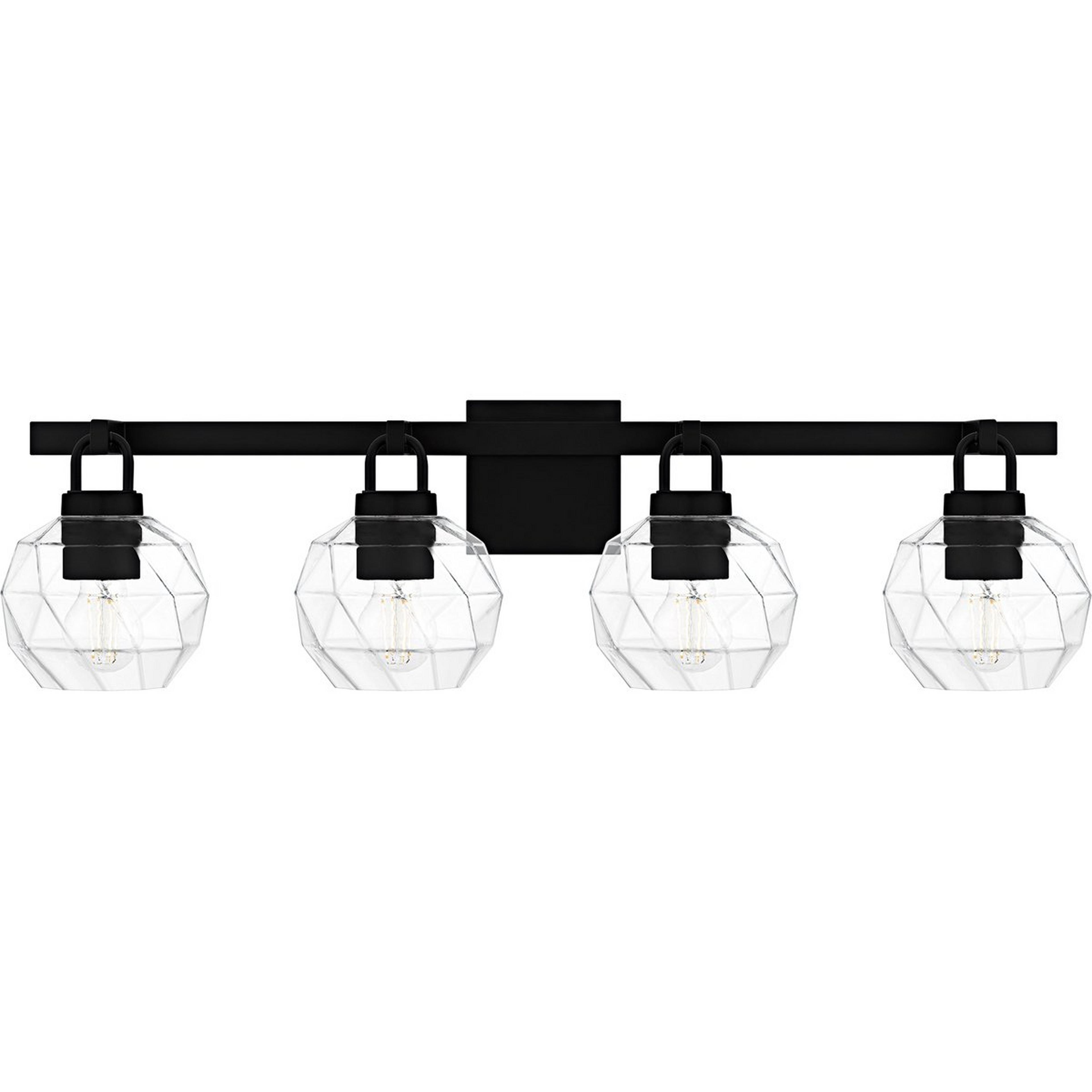 A Cadenas Vanity Light - 4 Light with Black / Clear Glass color