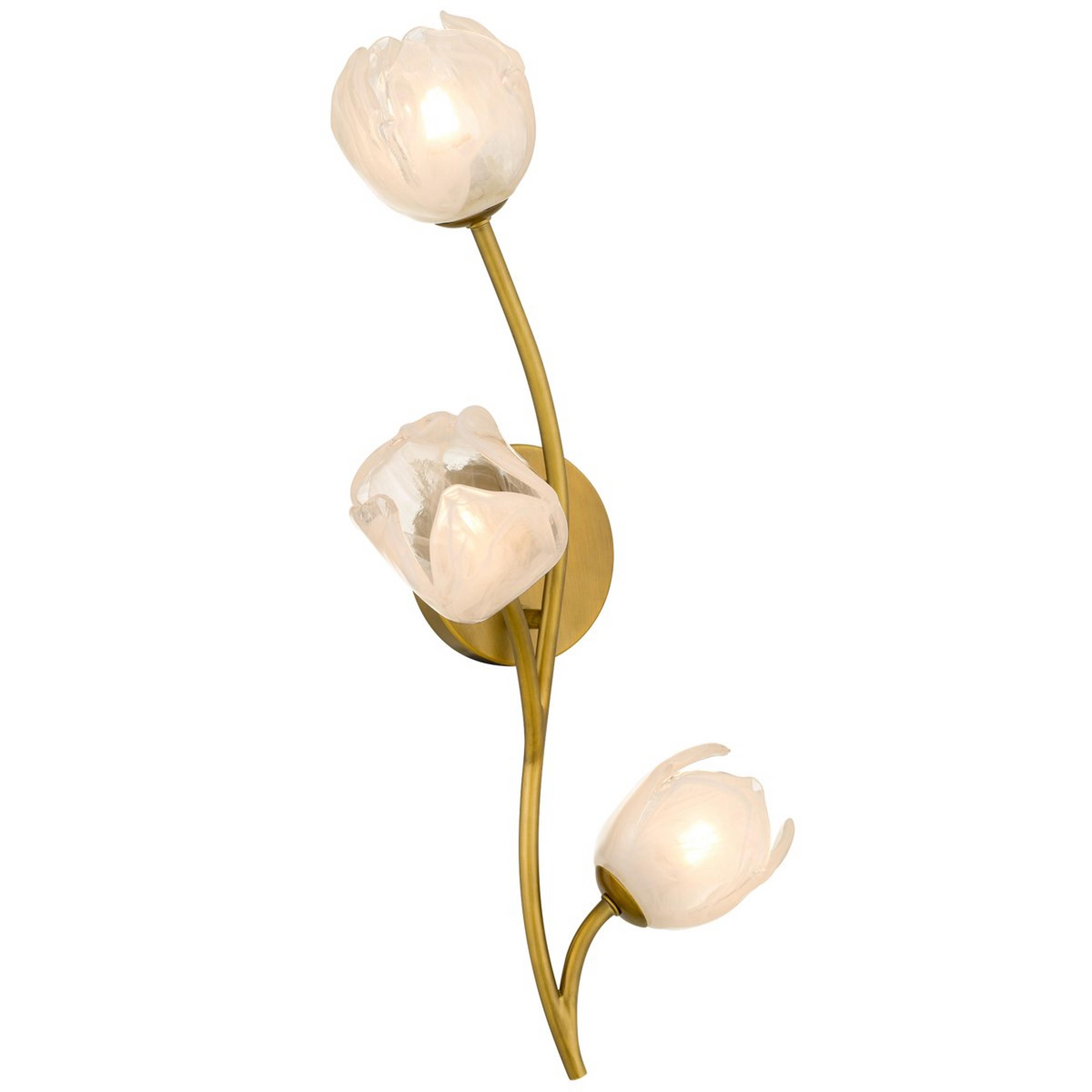 A Isabella Sconce with Aged Brass / Cloud Glass color
