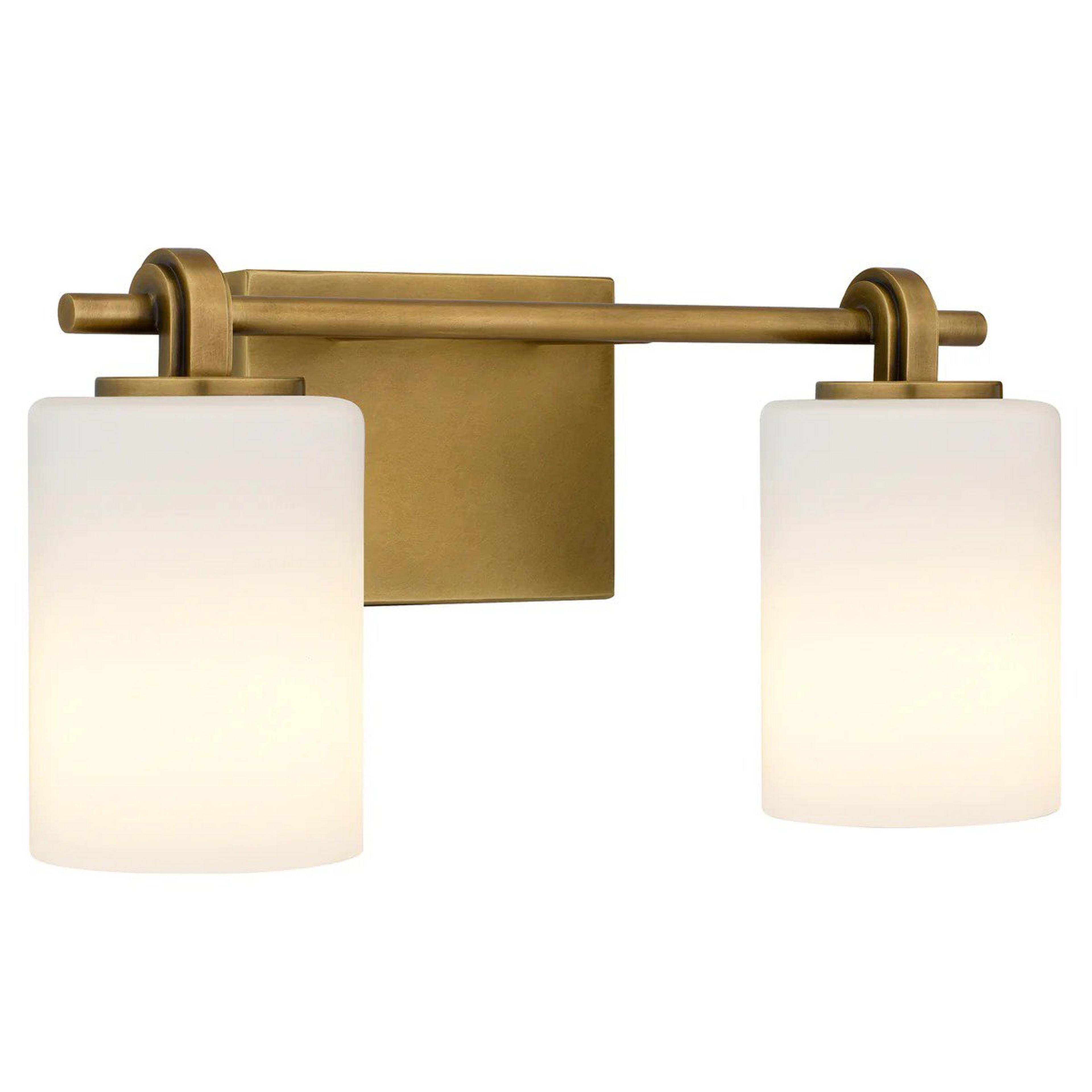 A Venable Vanity Light - 2 Light with Aged Brass / Opal Glass color