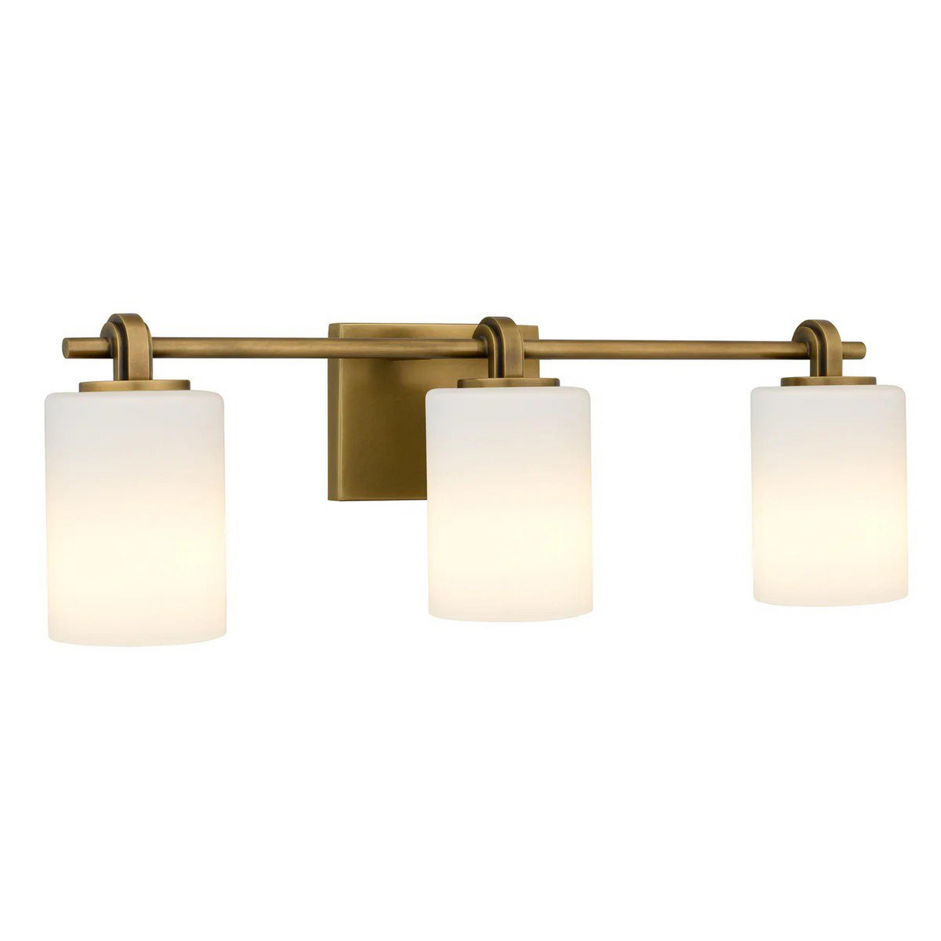 A Venable Vanity Light - 3 Light with Aged Brass / Opal Glass color