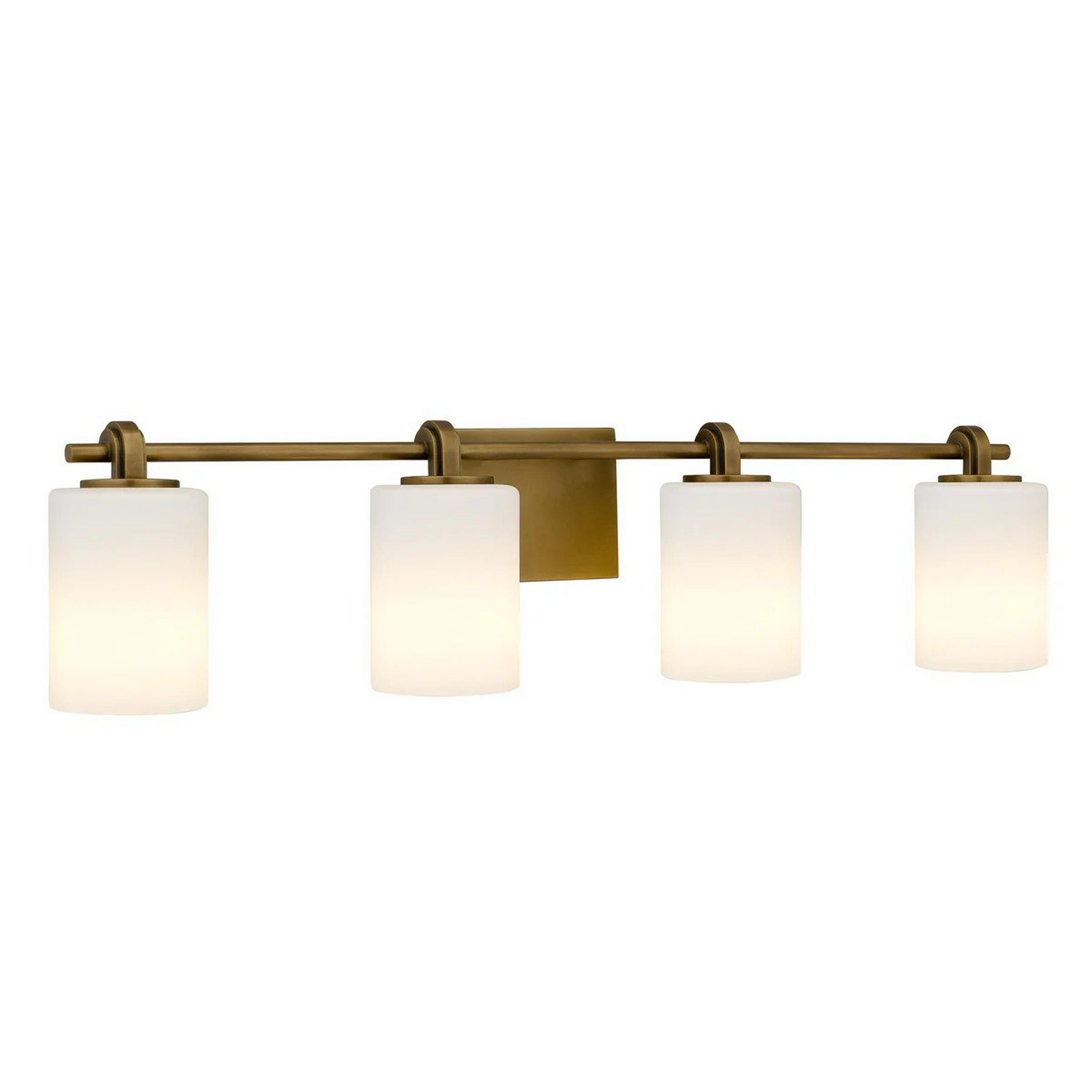 A Venable Vanity Light - 4 Light with Aged Brass / Opal Glass color