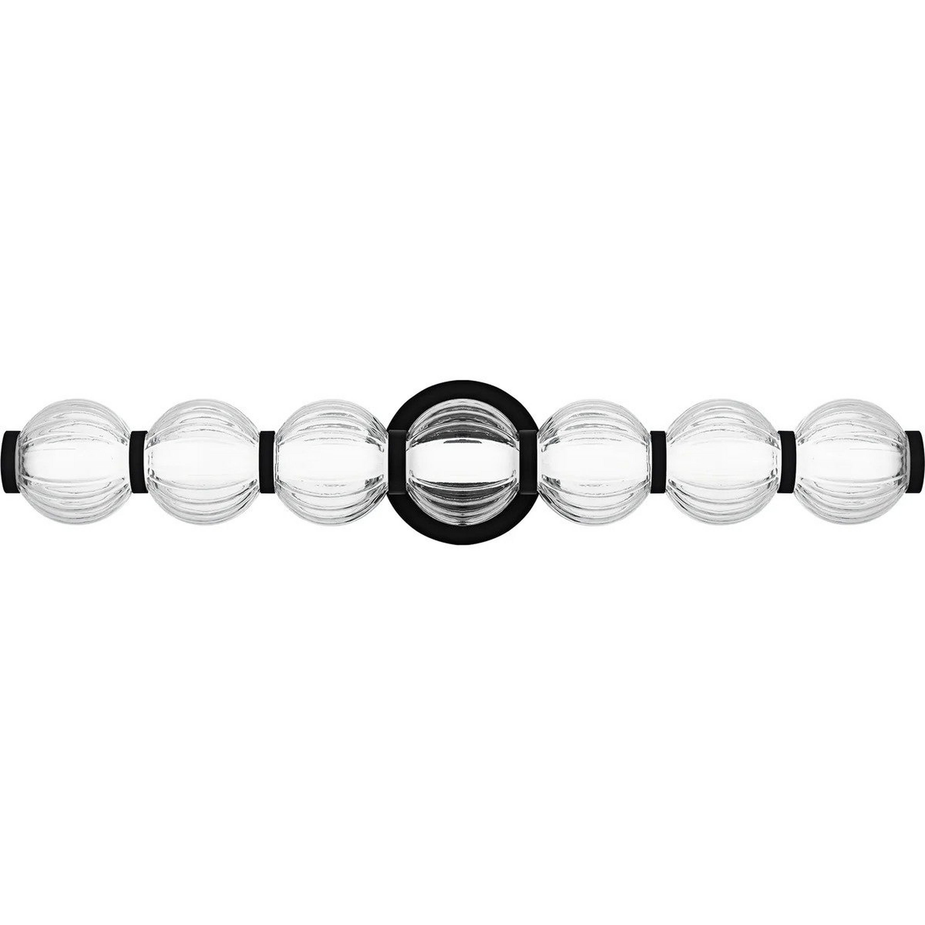 A Hieron LED Vanity Light - Small with Black / Clear Glass color