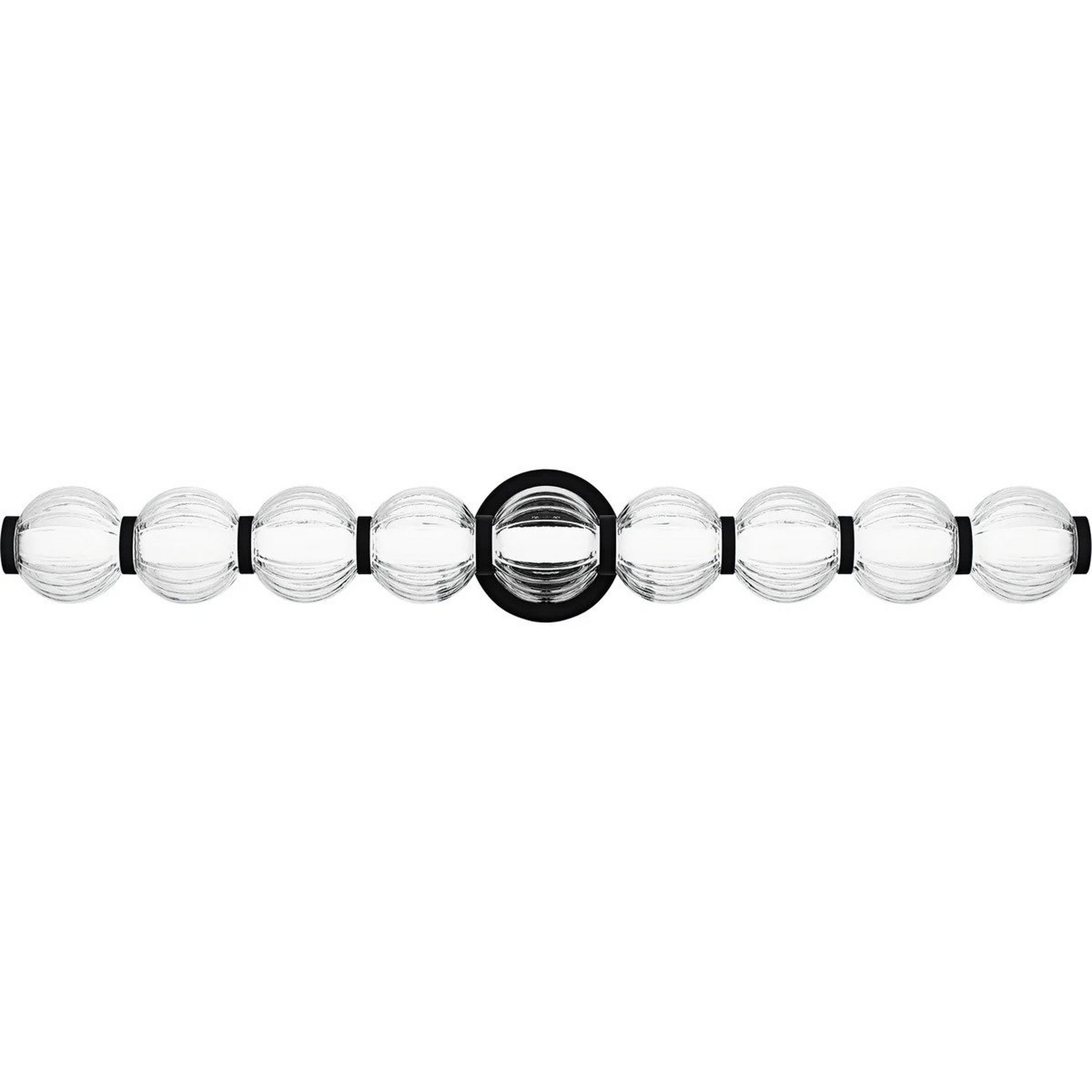 A Hieron LED Vanity Light - Large with Black / Clear Glass color