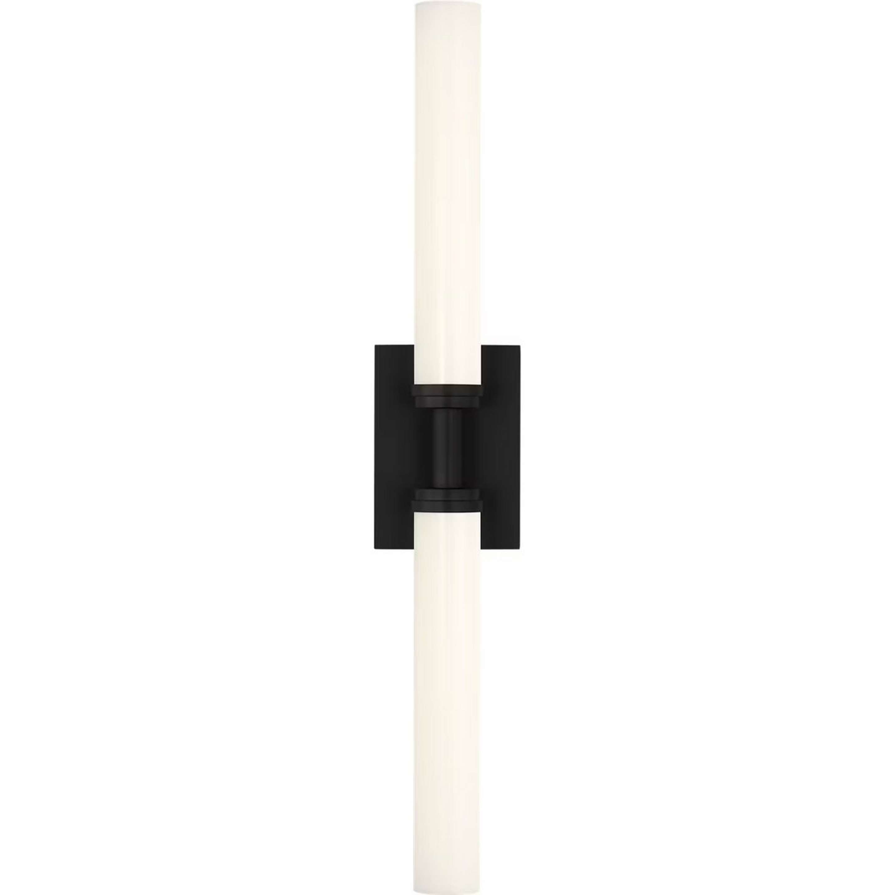 A Lenoir LED Vanity Light - 30" with Black / Opal Glass color
