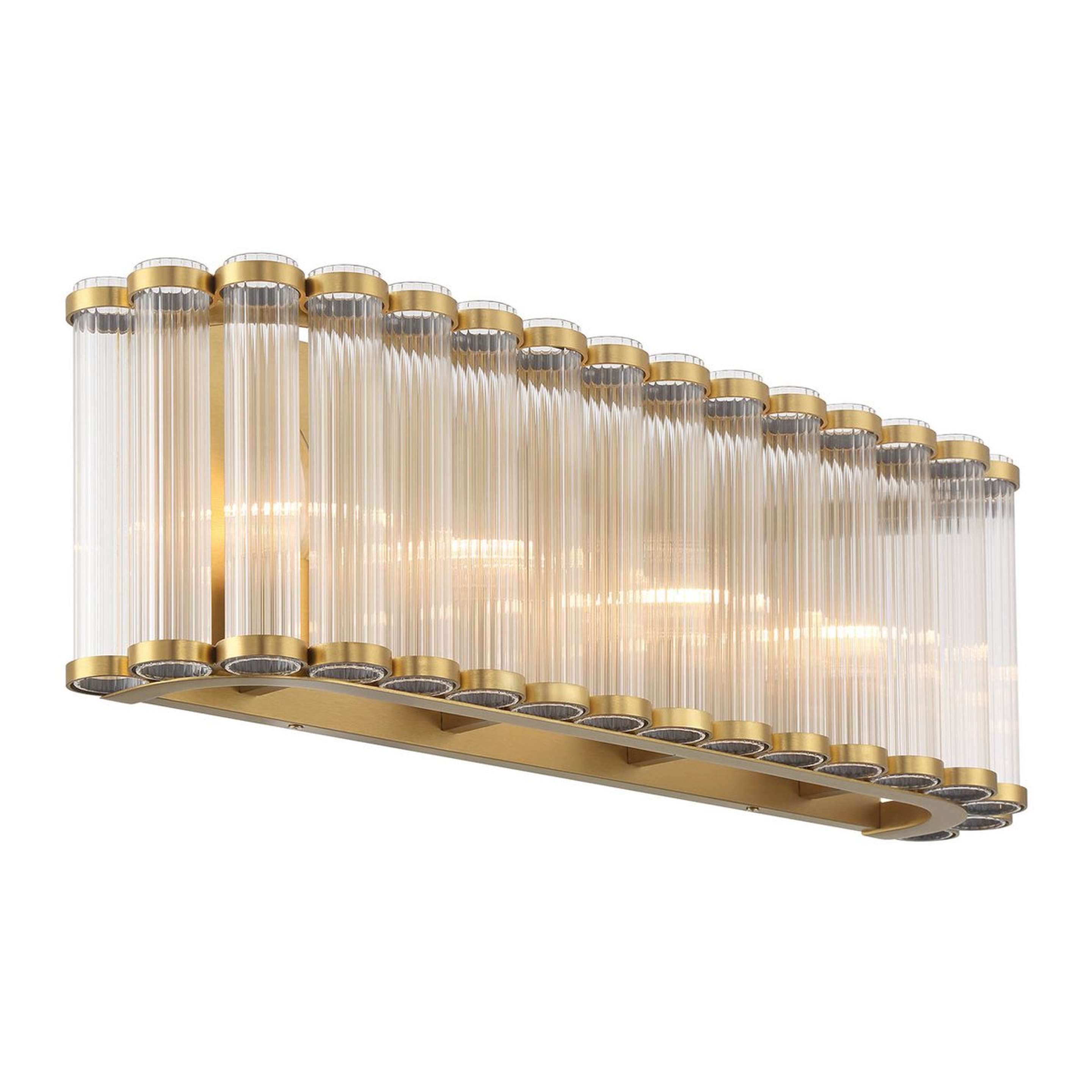 A Encomia Vanity Light - Small with Gold / Clear Glass color