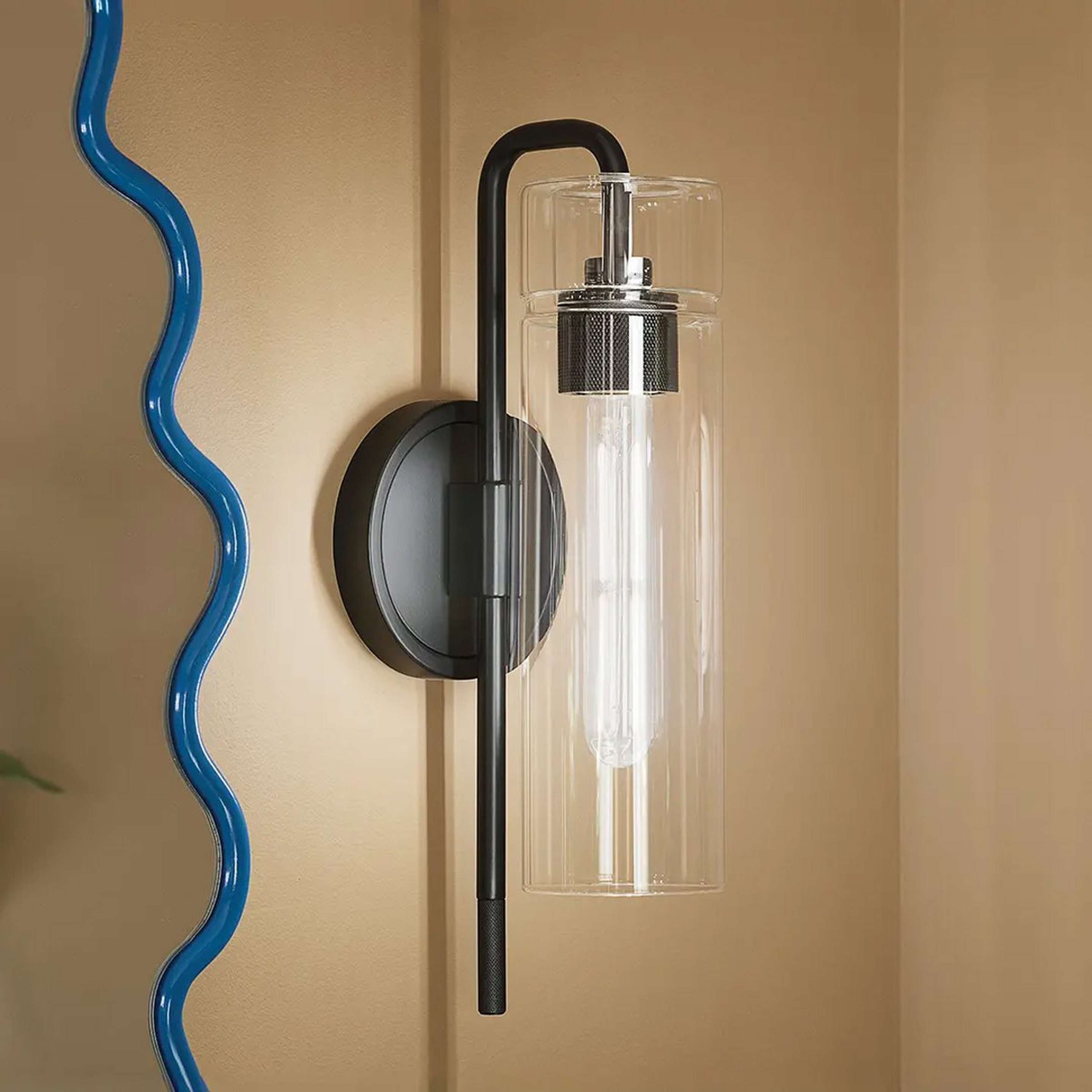 A Rosalie Bath Sconce - 1 Light with Black color
