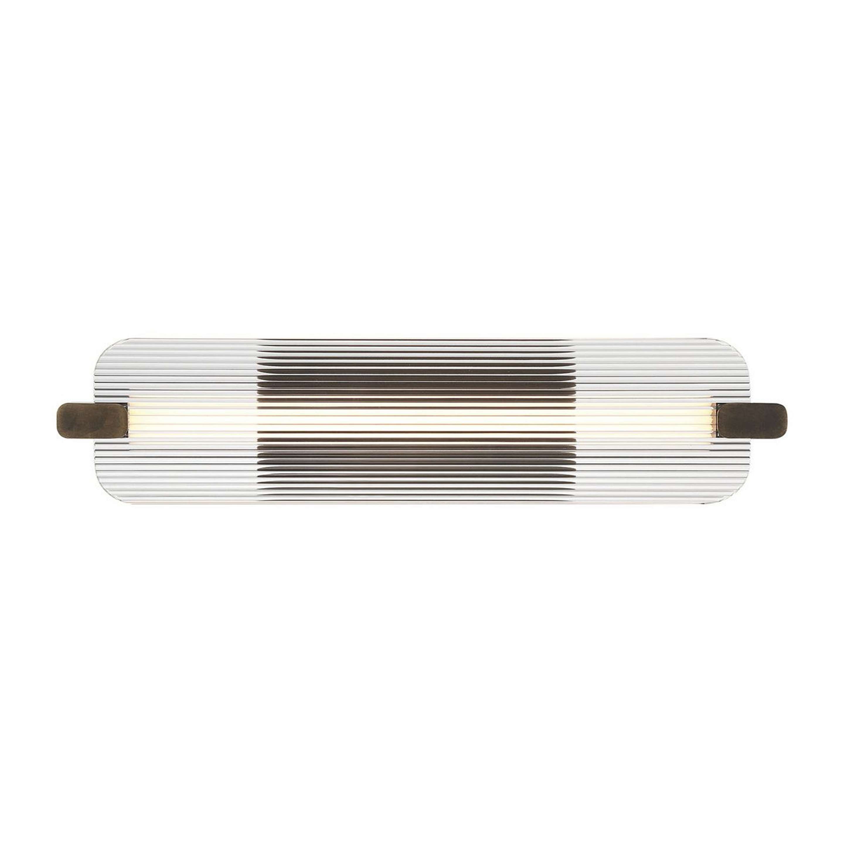 A Sciath LED Vanity Light with Weathered Bronze / Clear Glass color